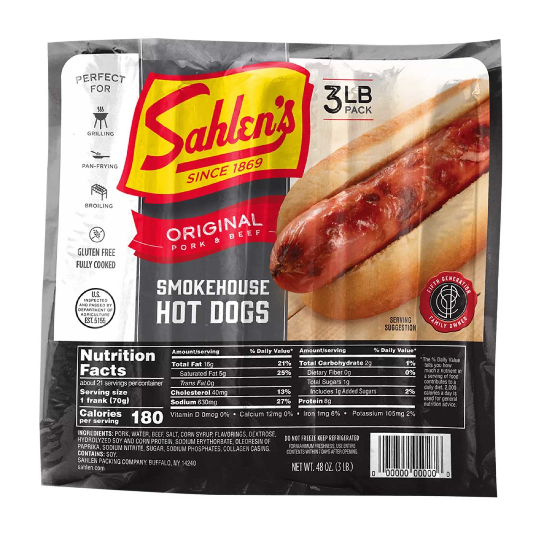 Sahlen's Smokehouse Hot Dogs, 3 lbs. BJs Wholesale Club