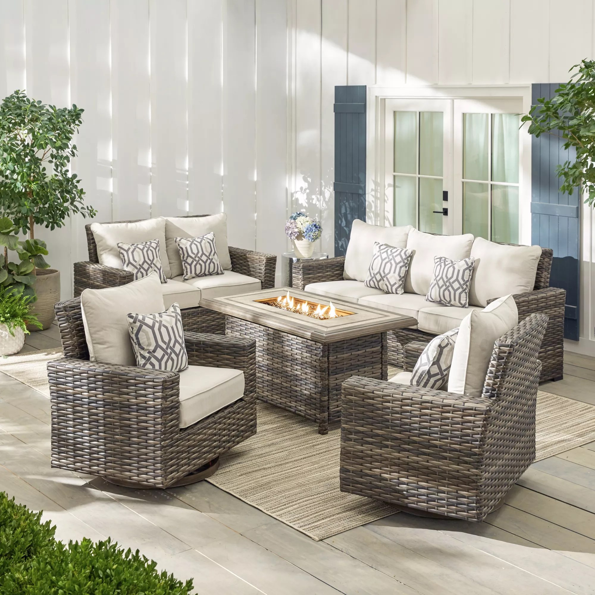 Berkley Jensen Spring Lake 5Pc. Deep Seating Set with Fire Pit Table