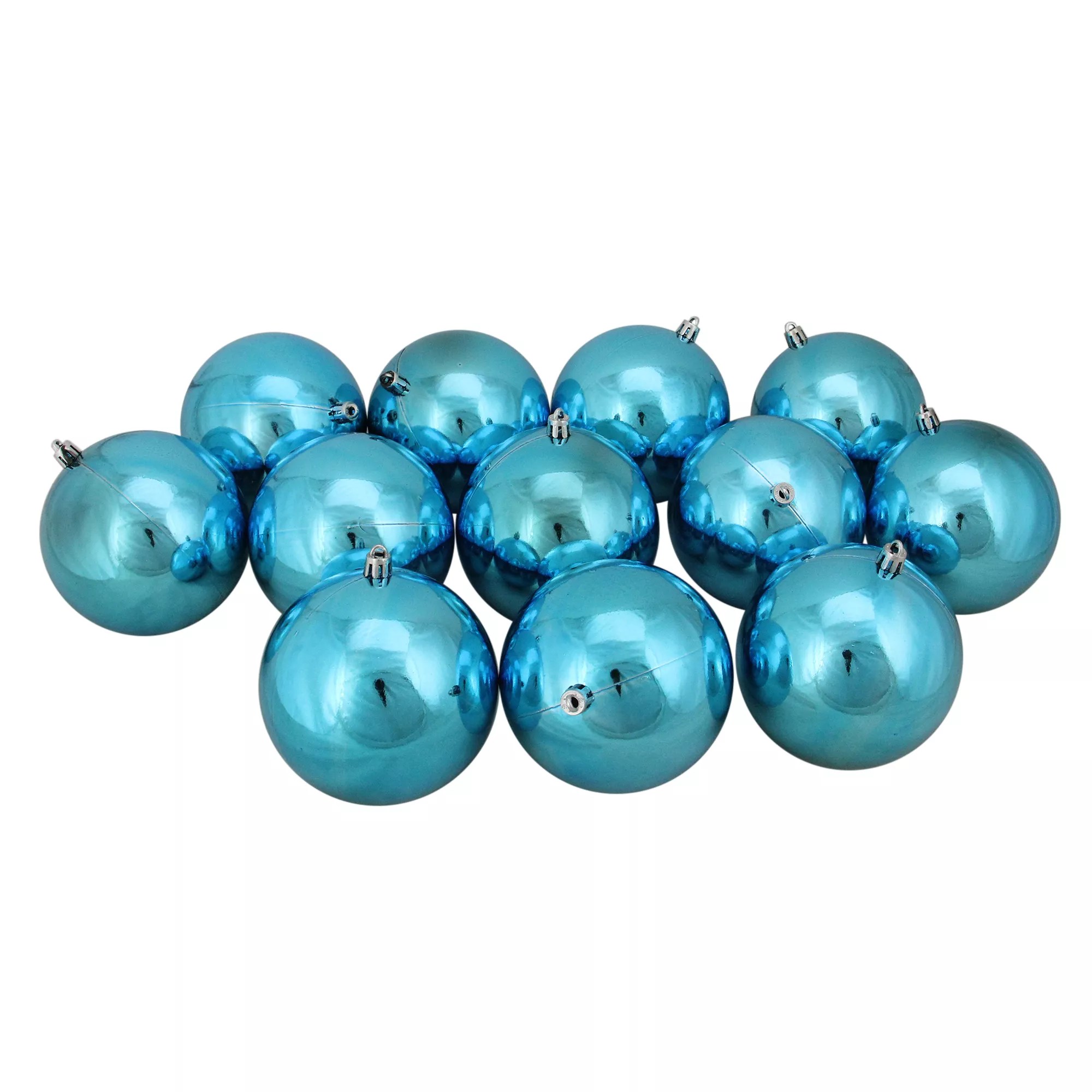 Northlight 4" Shatterproof Shiny Christmas Ball Ornaments, 12 ct