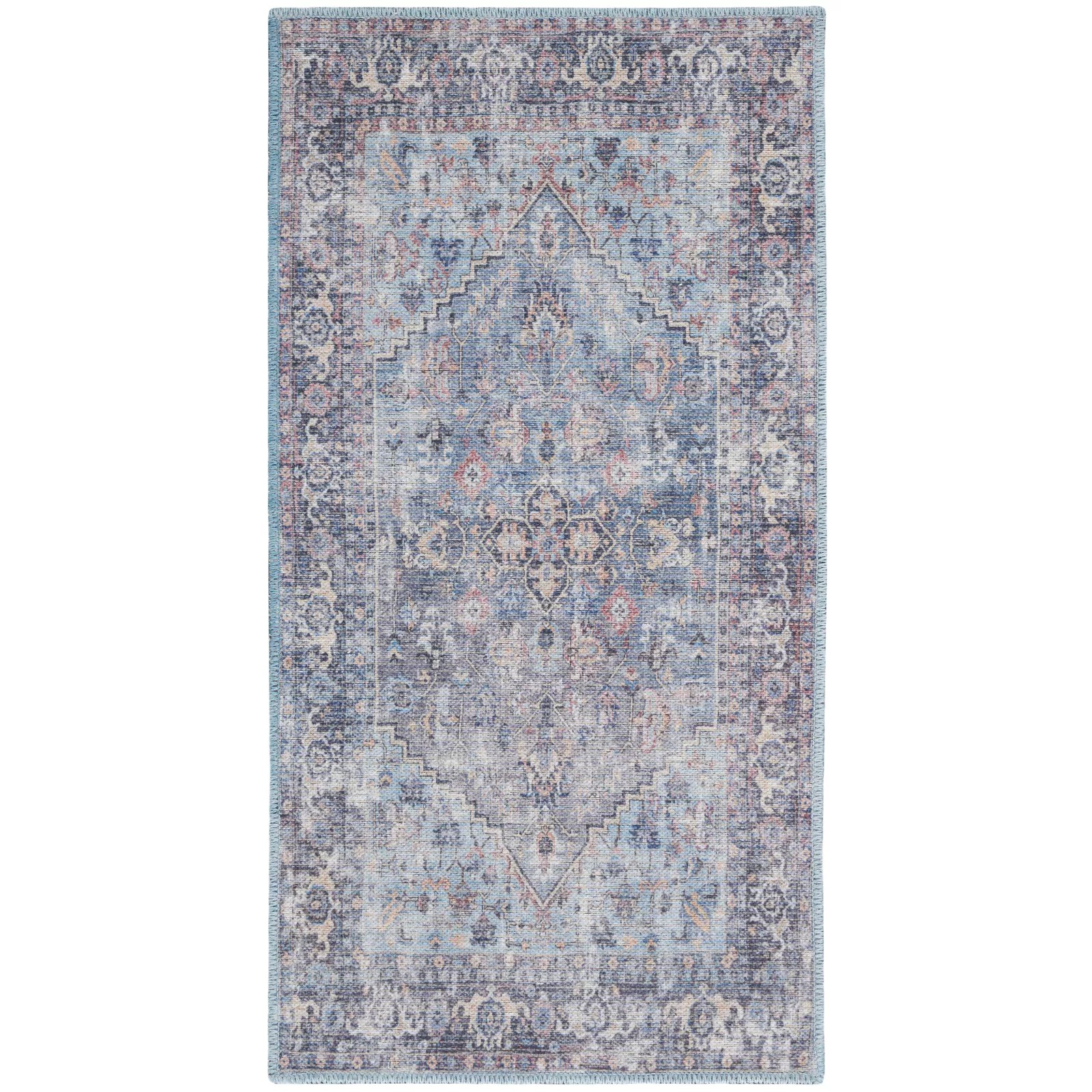 Nicole Curtis Series 1 Washable Area Rug Light Blue BJ's Wholesale Club