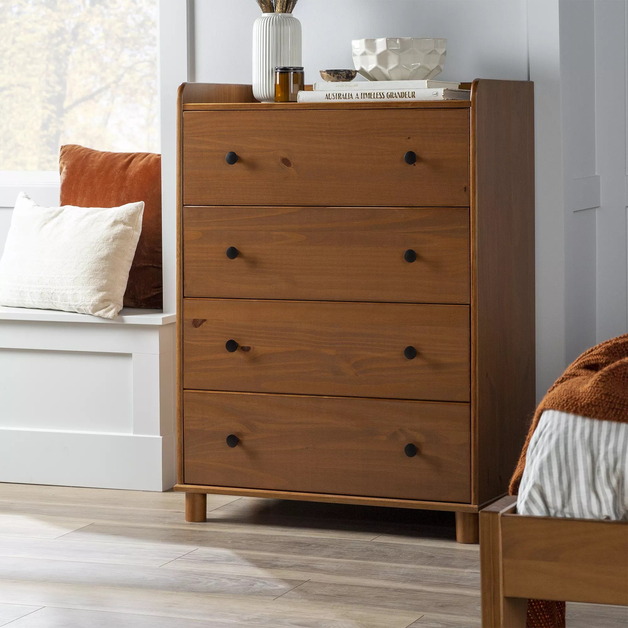 W. Trends Four Drawer Solid Wood Chest Caramel BJ's