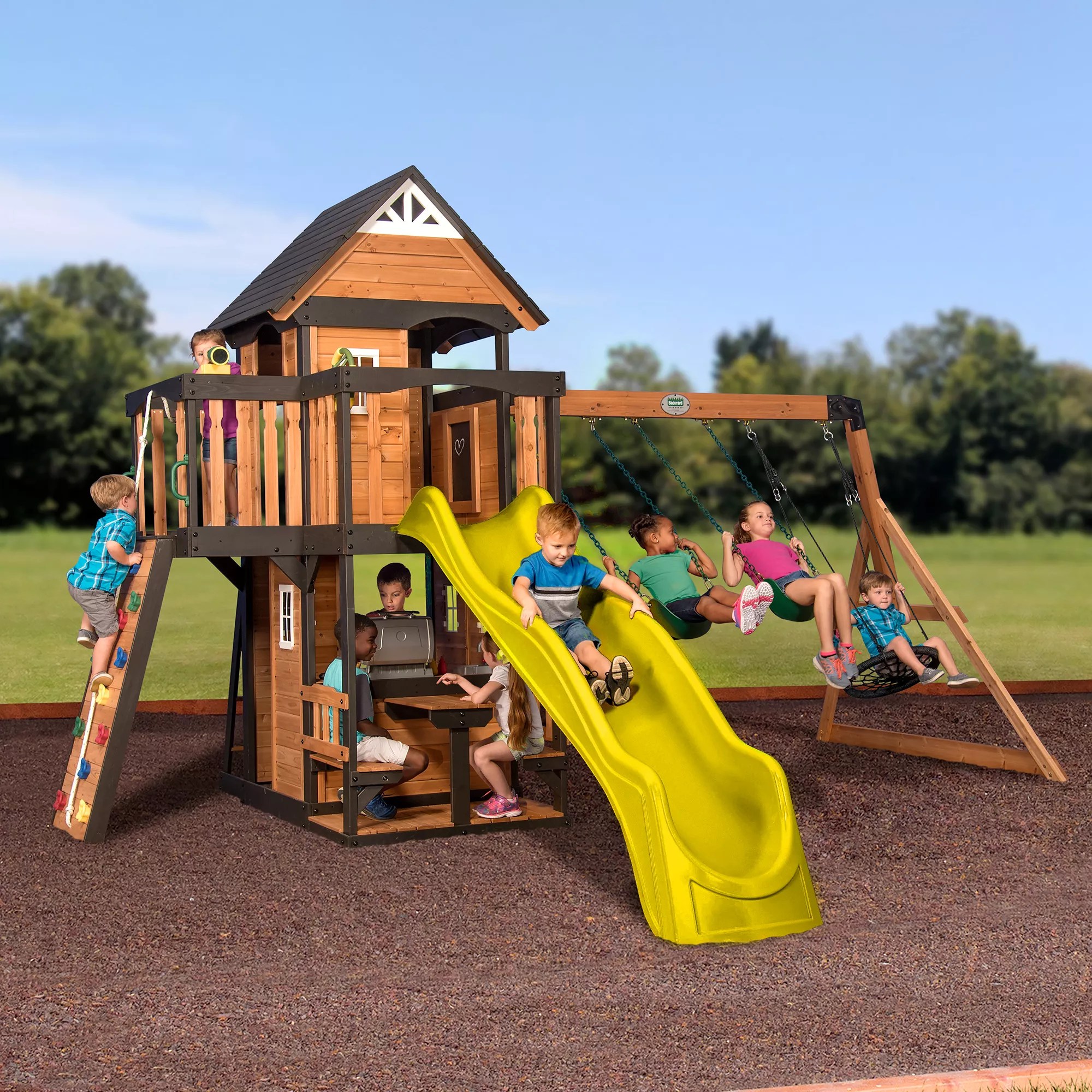 Backyard Discovery Cedar Haven All Cedar Wooden Swing Set BJ's
