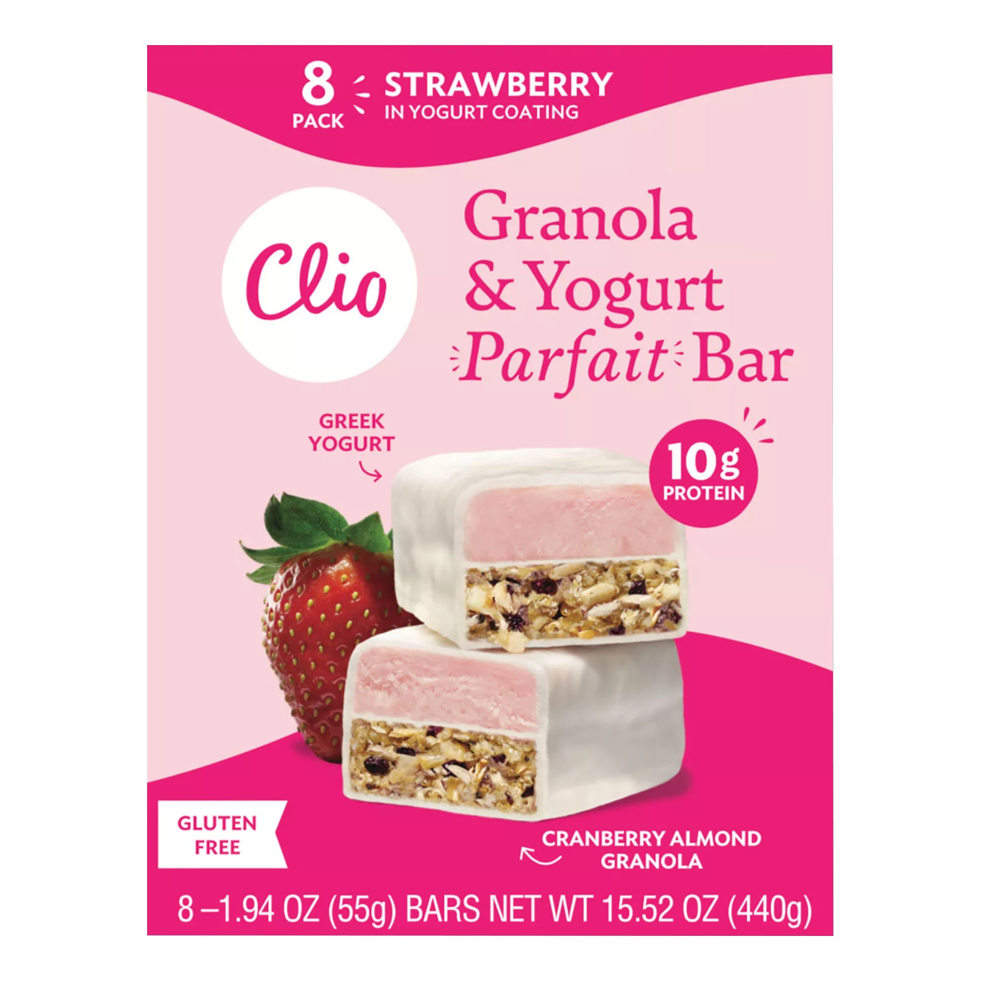 Clio Strawberry Granola & Yogurt Parfait Bar, 8 ct. BJ's Wholesale Club