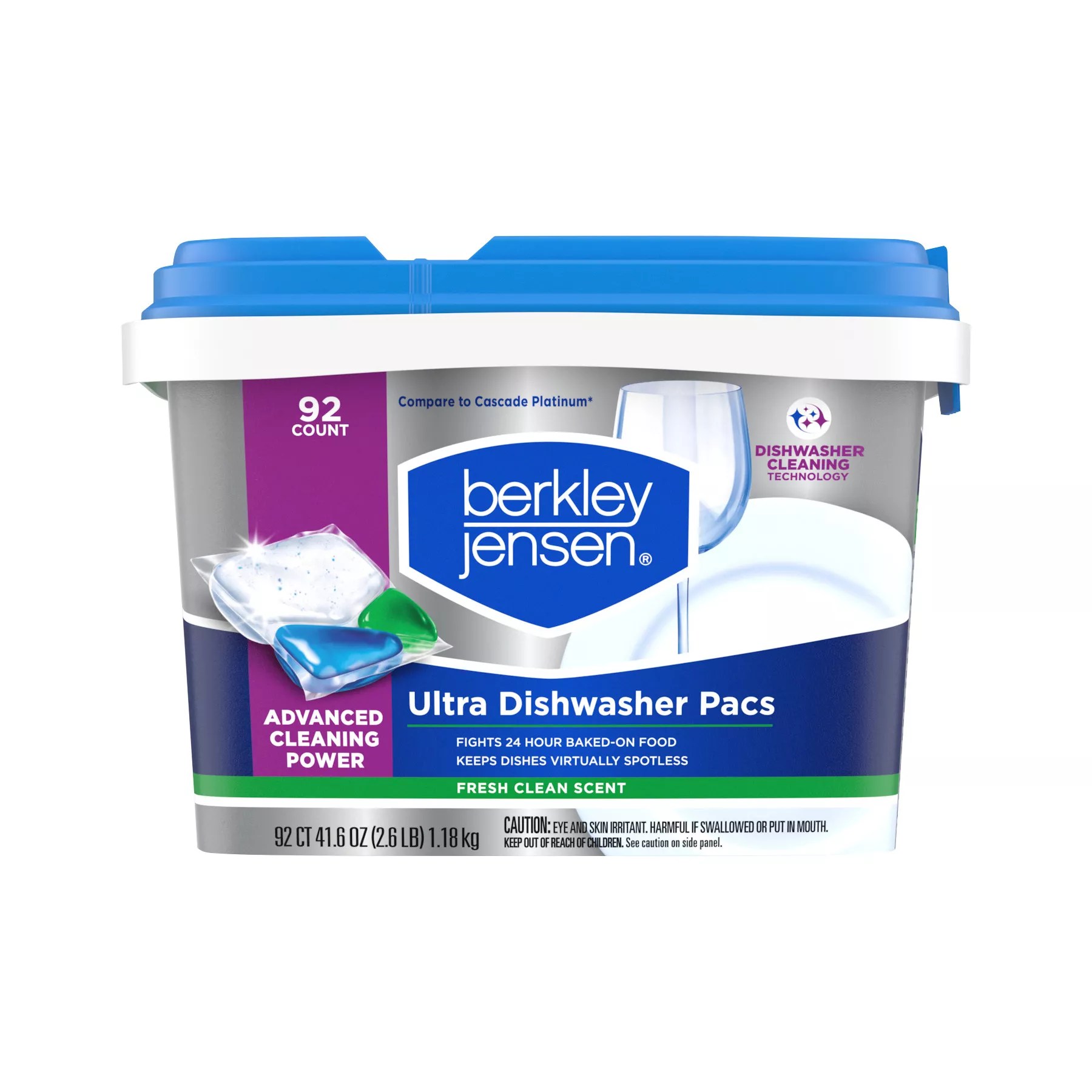 Berkley Jensen 4in1 Dishwasher Detergent Fresh Clean Scent Pacs, 92