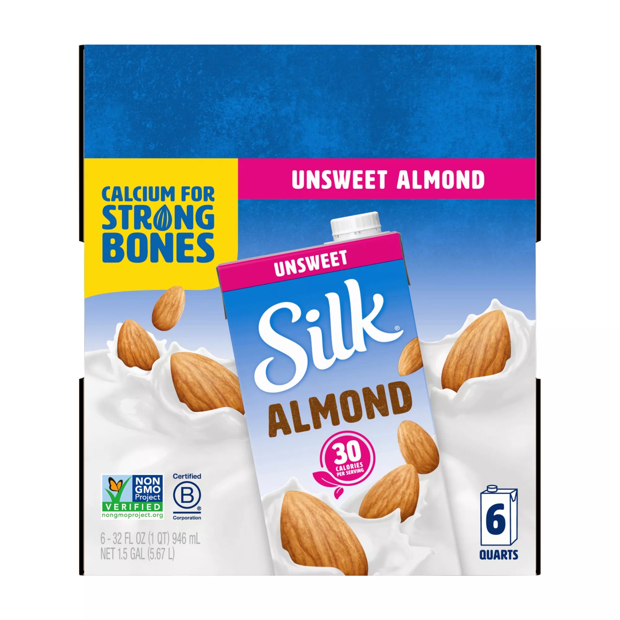 Silk DairyFree UHT Unsweet Almond milk Cartons BJ's Wholesale Club