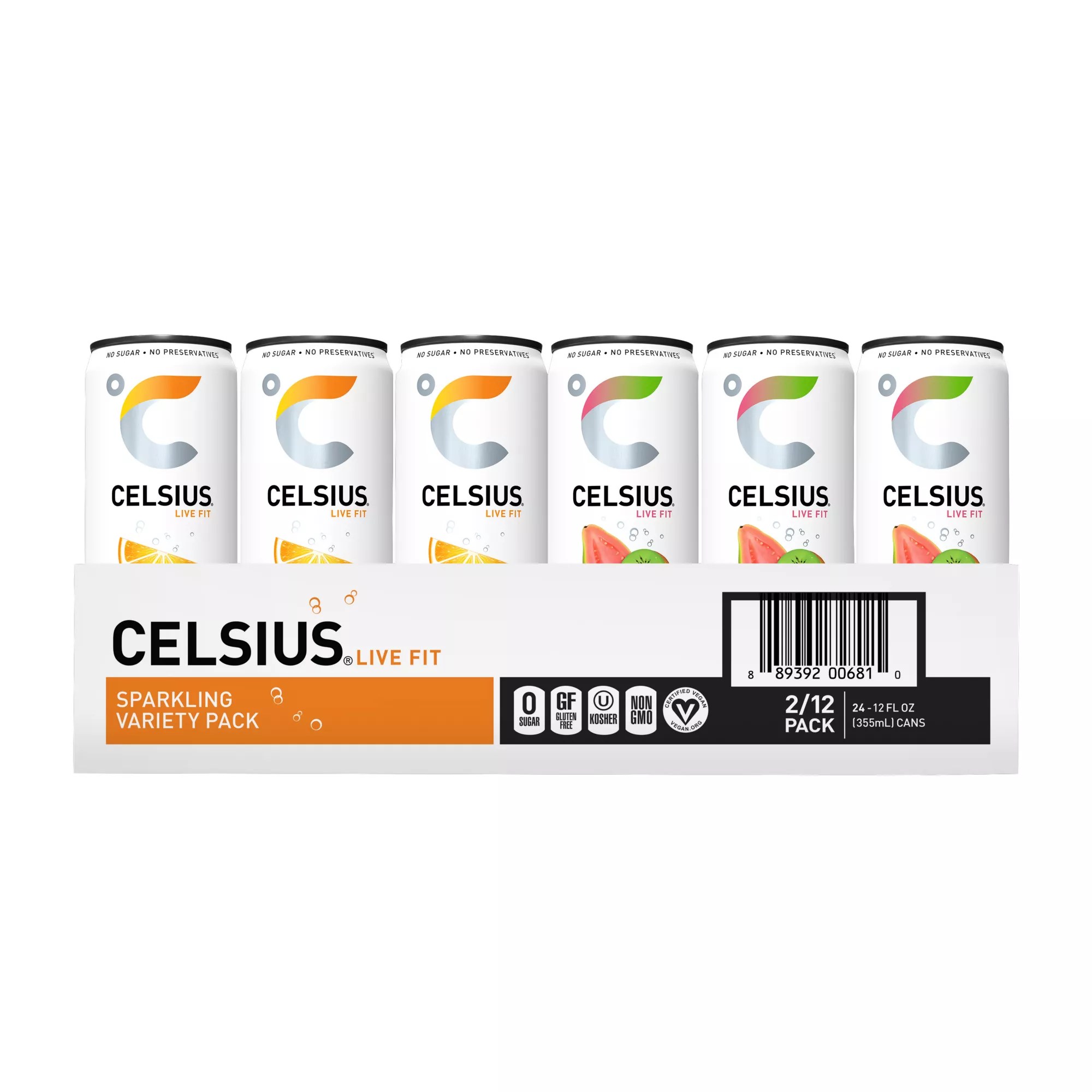 Celsius Essential Energy 24 ct. 12 Orange/12 Kiwi Guava BJ's Wholesale Club