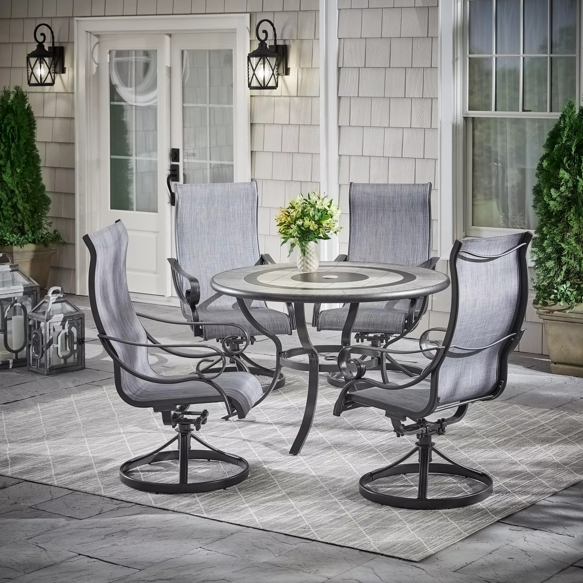 Berkley Jensen Rowley 5Piece Round Sling Dining Set, Slate Blue BJ's