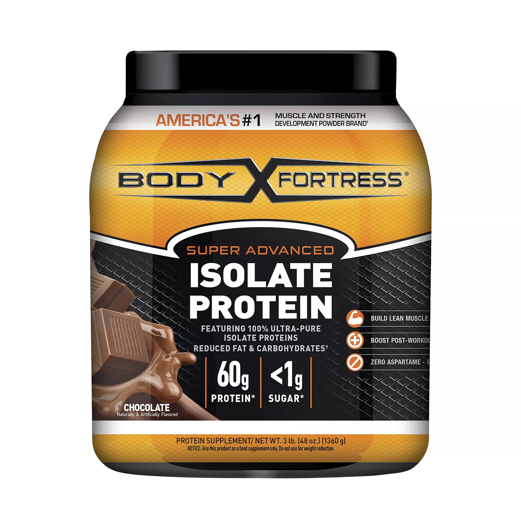 Body Fortress Super Advanced Chocolate Protein Isolate, 3 lbs. BJ's