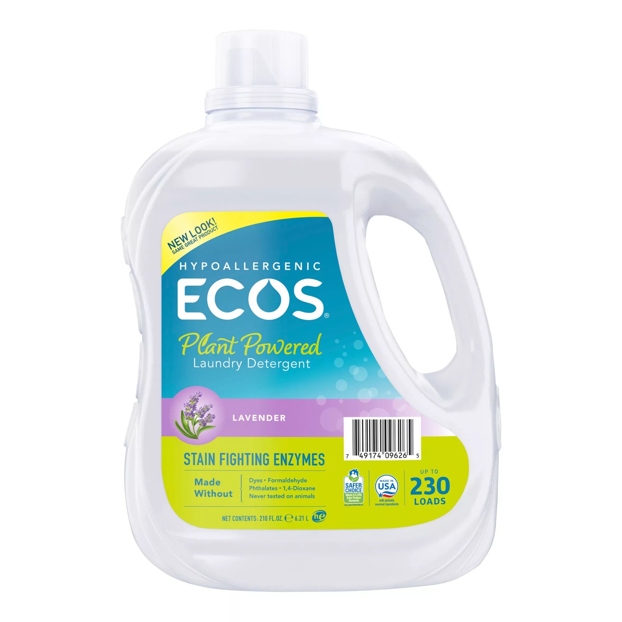 ECOS Liquid Laundry Detergent with Stain Fighting Enzymes, Lavender