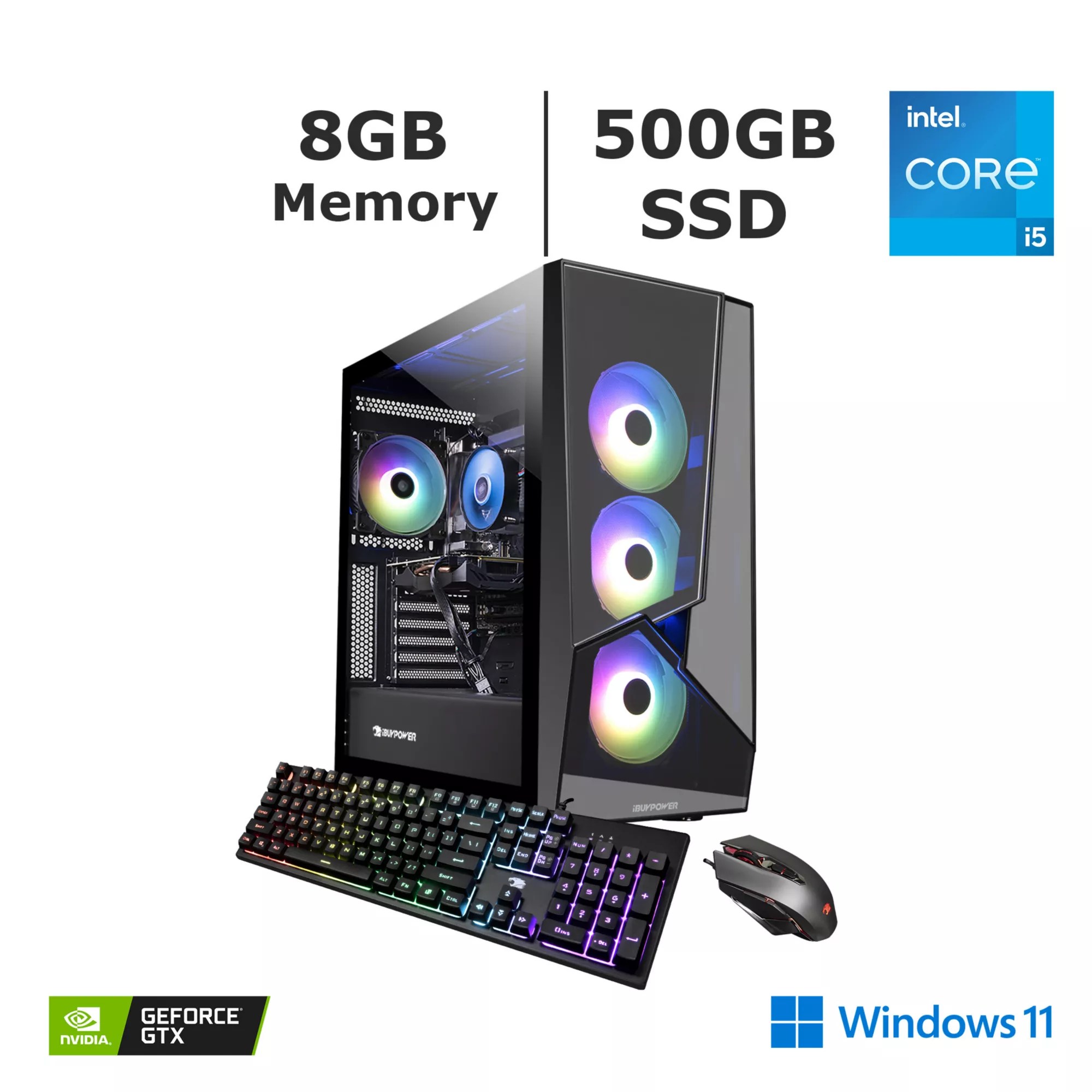 iBUYPOWER SlateMR275i Gaming Desktop, Intel Core i5 12400F, 8GB DDR4