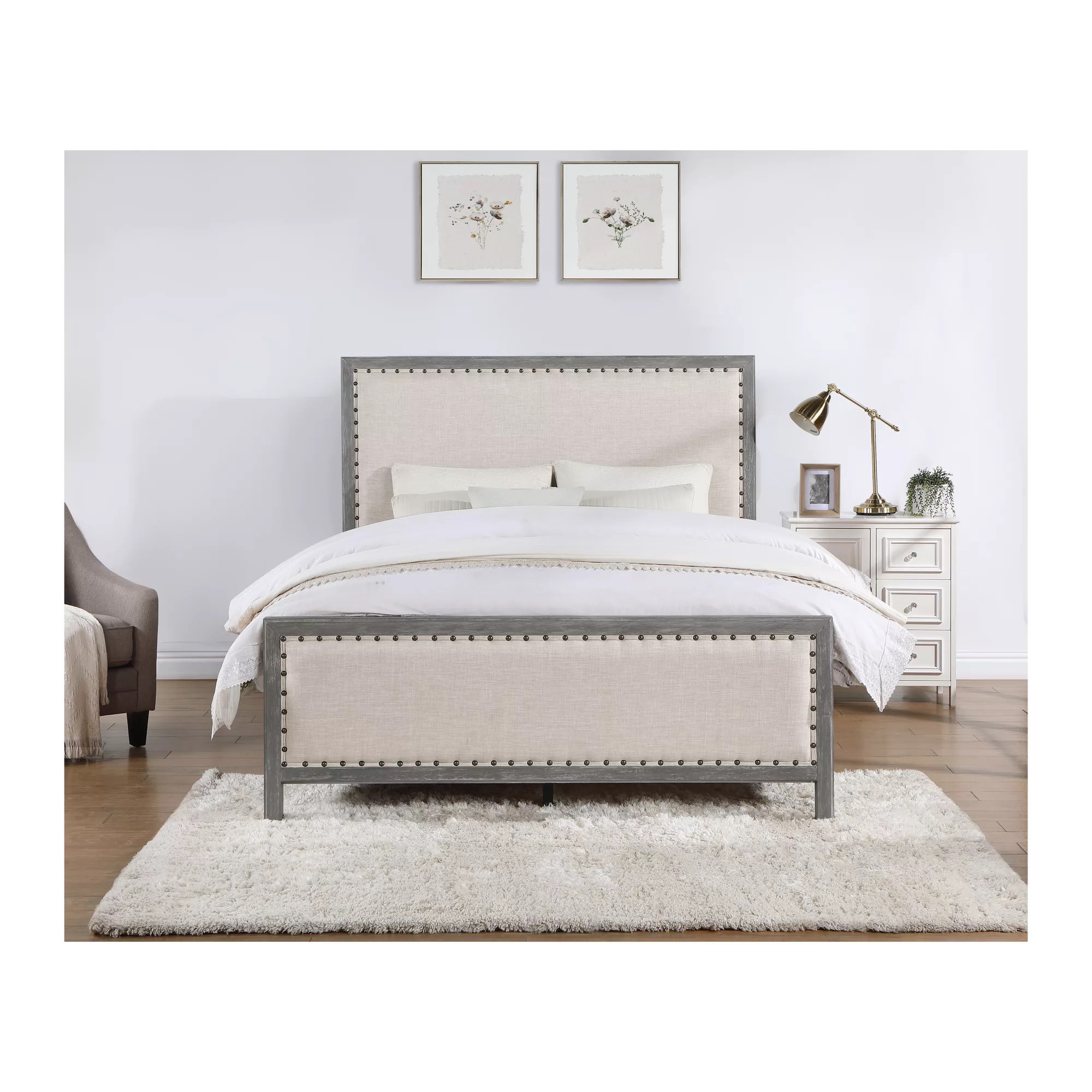 Berkley Jensen Maxwell Queen Size Bed, Beige BJ's Wholesale Club