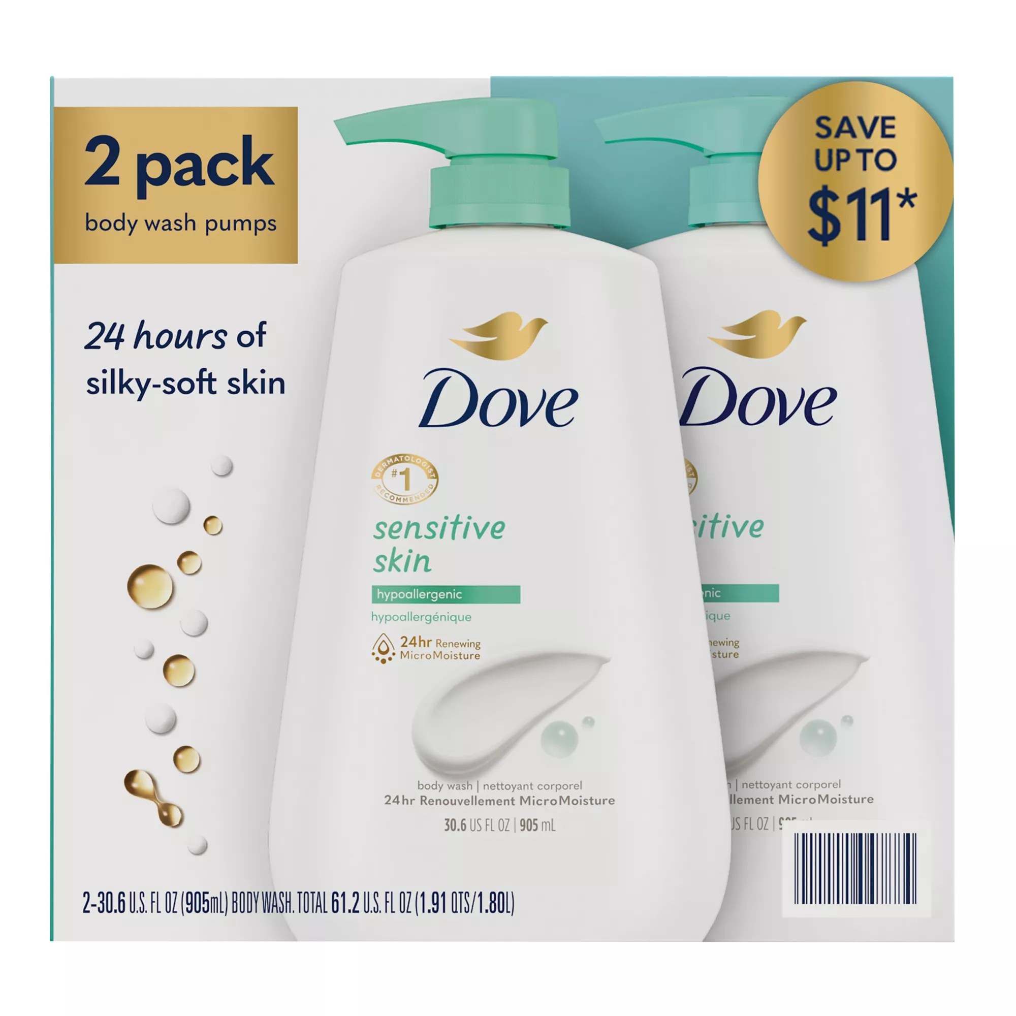 Dove Sensitive Skin Hypoallergenic Body Wash BJ's Wholesale Club