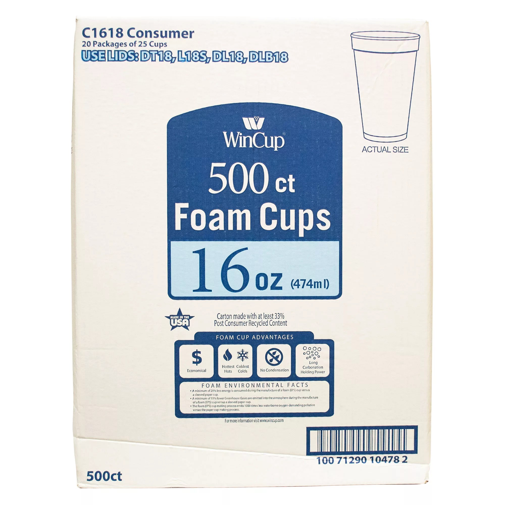 WinCup 16Oz. Foam Cups BJ's Wholesale Club