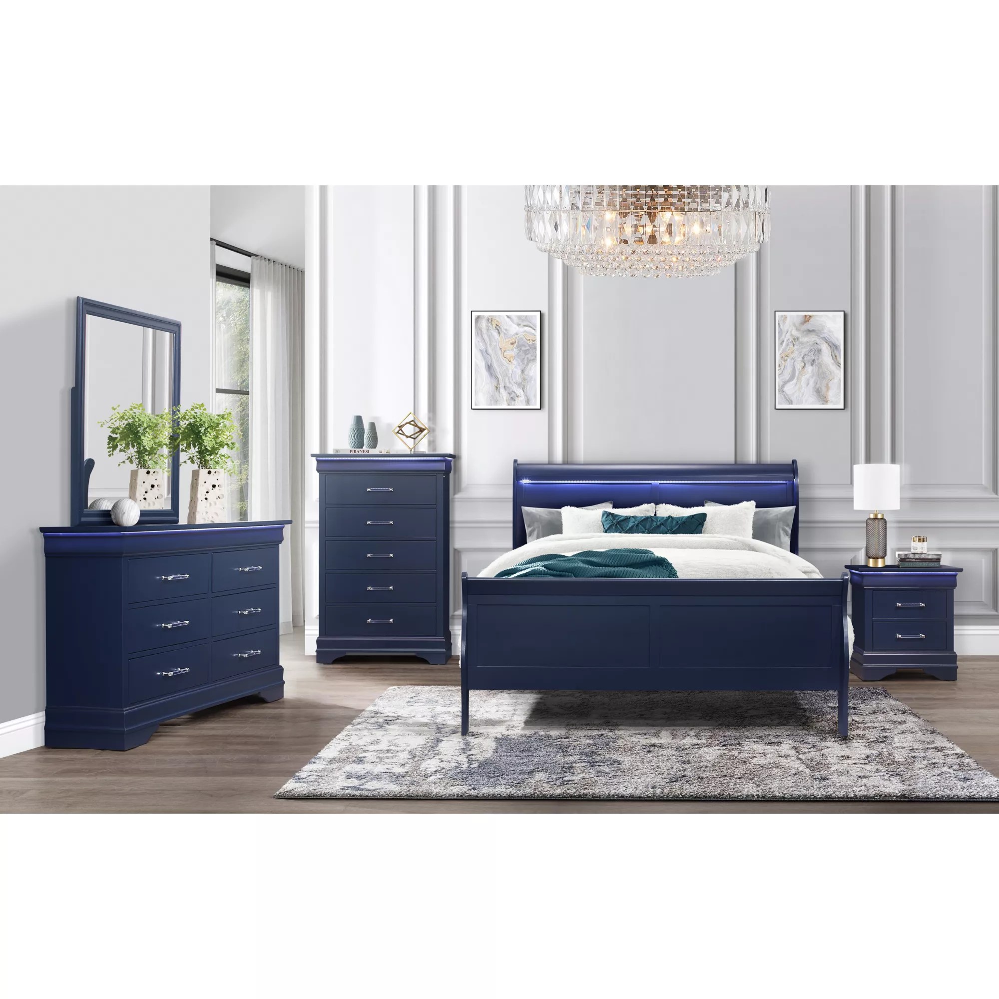 Charlie Queen Bedroom Set, Blue BJ's Wholesale Club