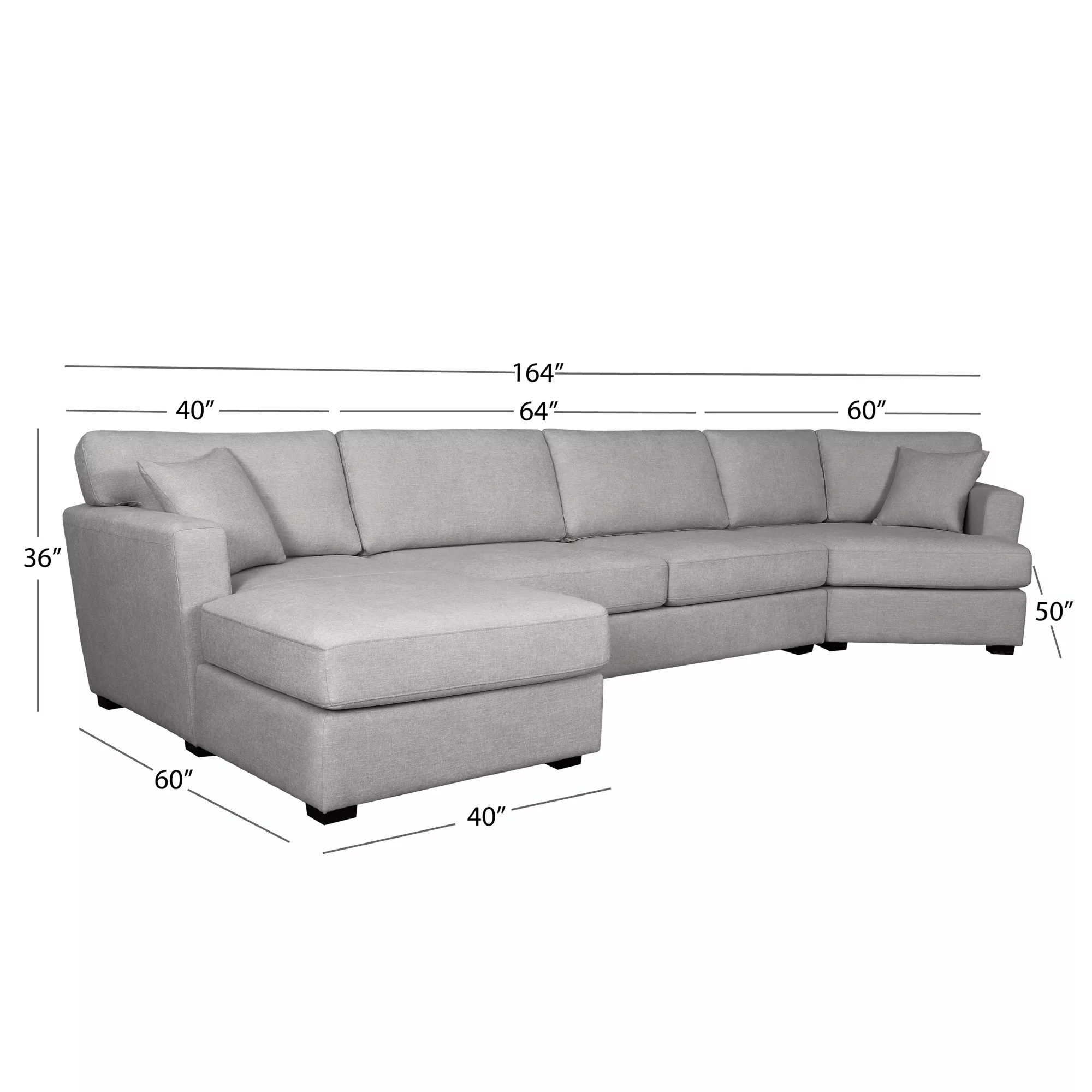 Abbyson Elizabeth Fabric Cuddler Sectional, Light Gray BJ's Wholesale Club