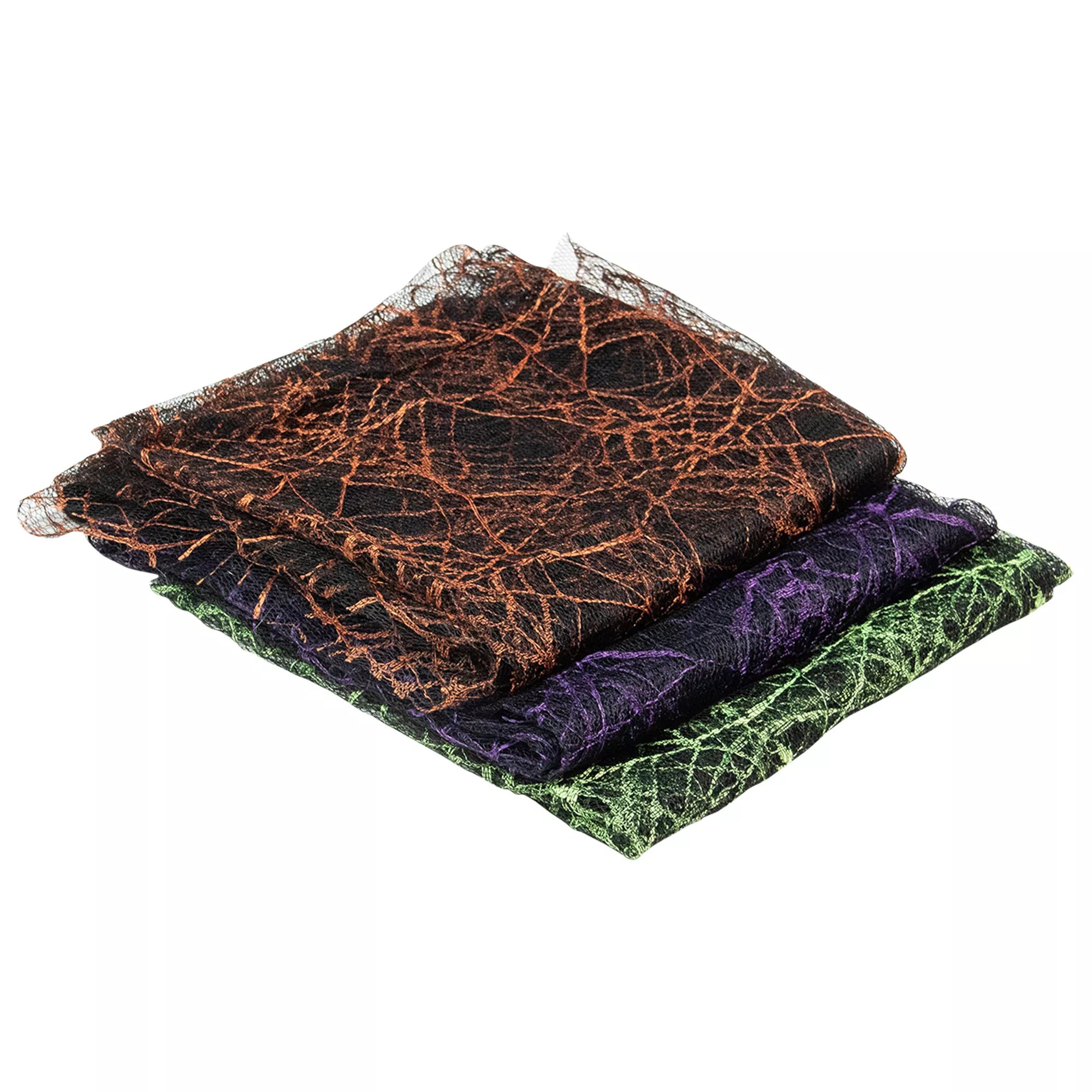 Northlight 6' Purple, Orange and Green Spiderweb Halloween Decorations