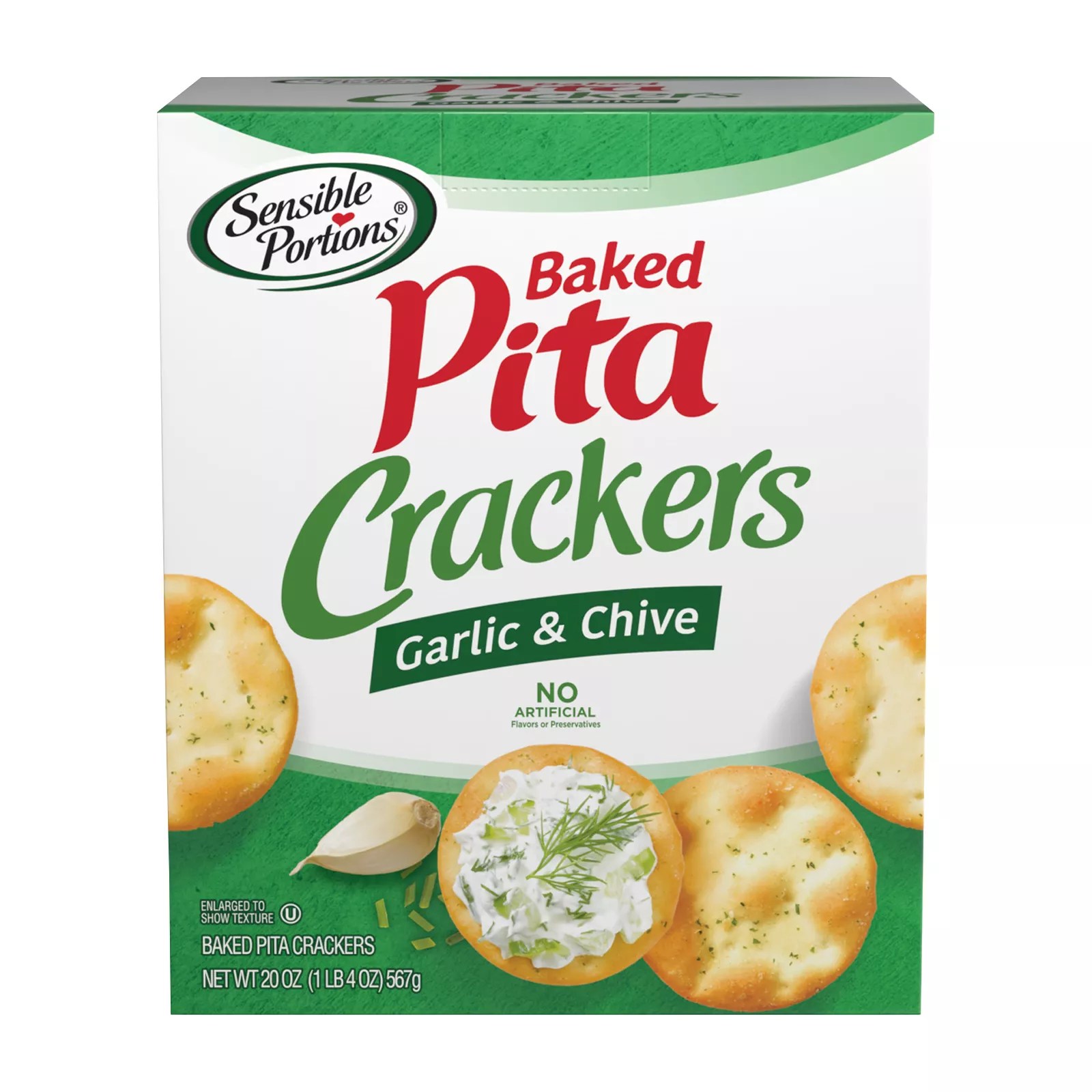 Sensible Portions Garlic & Chive Baked Pita Crackers, 20 oz. BJ's