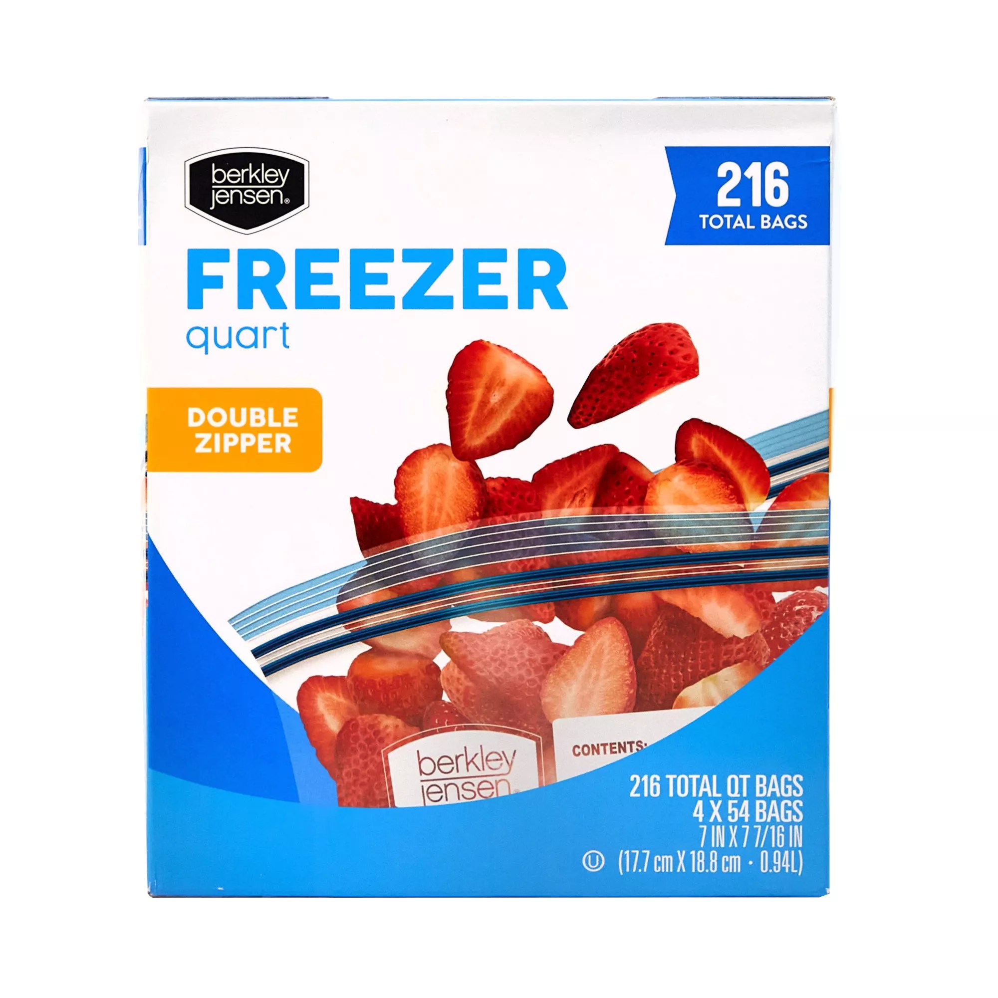 Berkley Jensen Freezer Quart Double Zip Bags, 216 ct. BJ's Wholesale Club