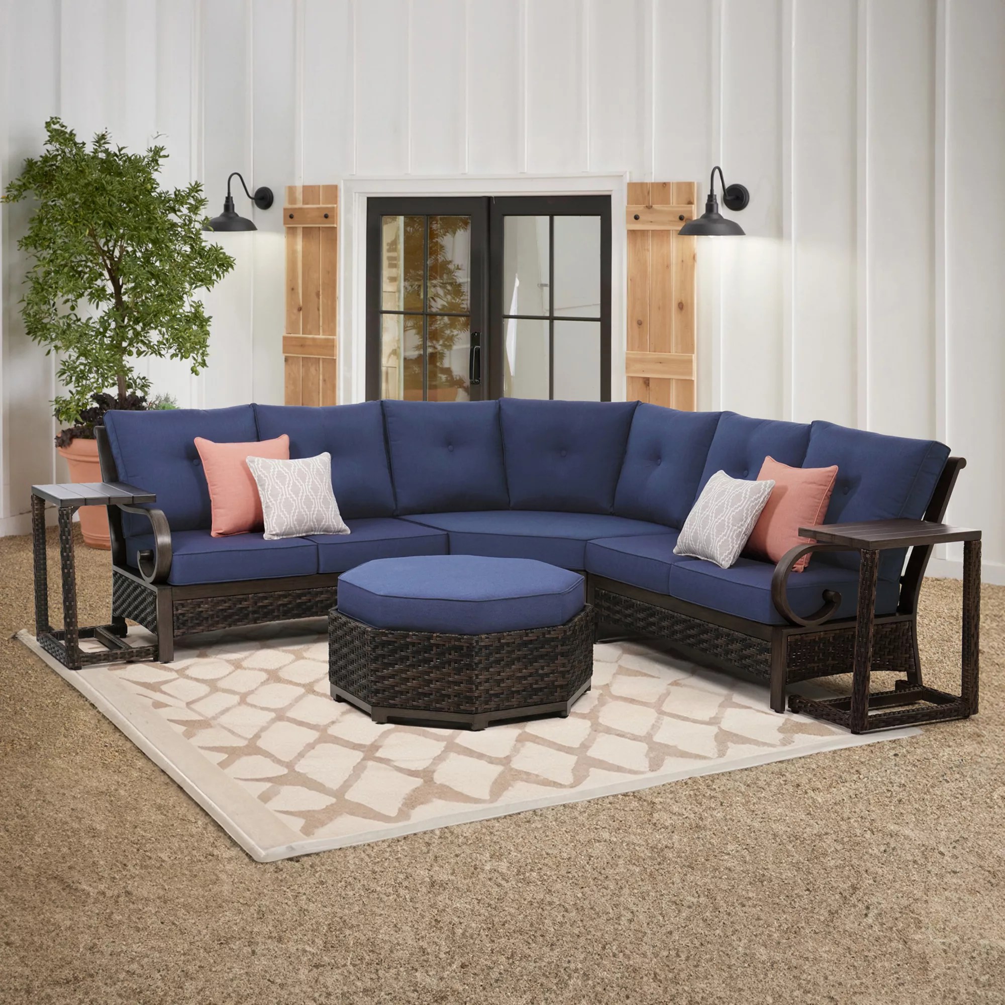 Berkley Jensen Windsor 6 Pc. Outdoor Patio Sectional Set, Blue BJ's