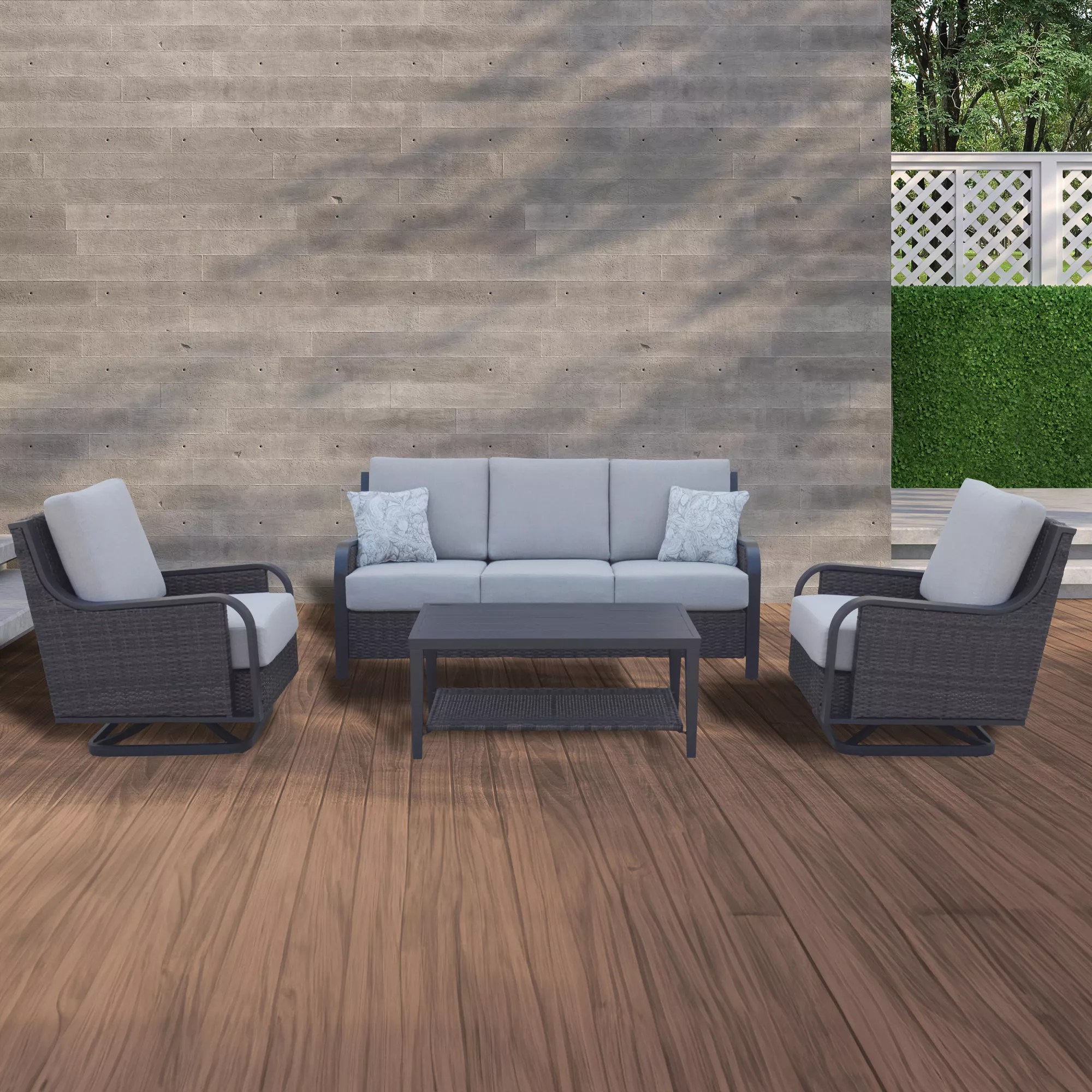 Berkley Jensen Oceanside 4 Pc. Outdoor Patio Conversation Set, Beige