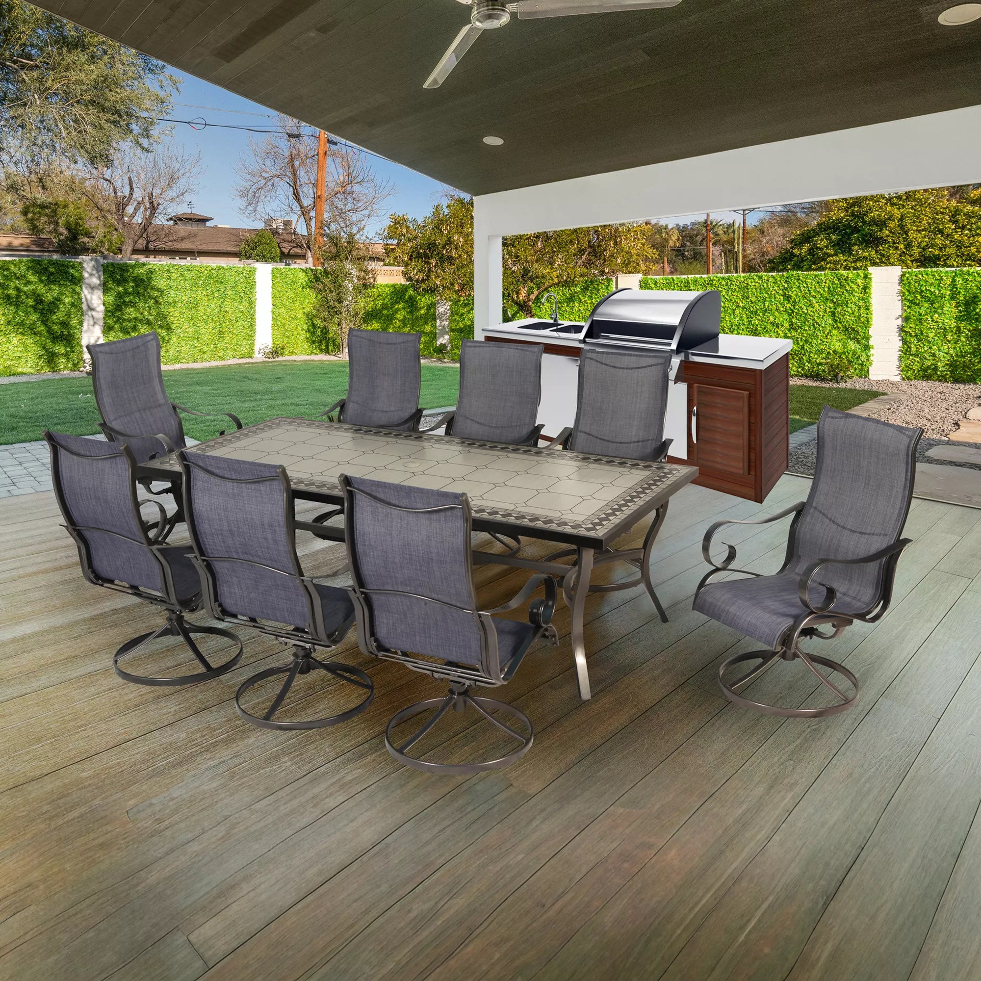 Berkley Jensen Brookfield 9 Pc. Sling Dining Set BJ's Wholesale Club