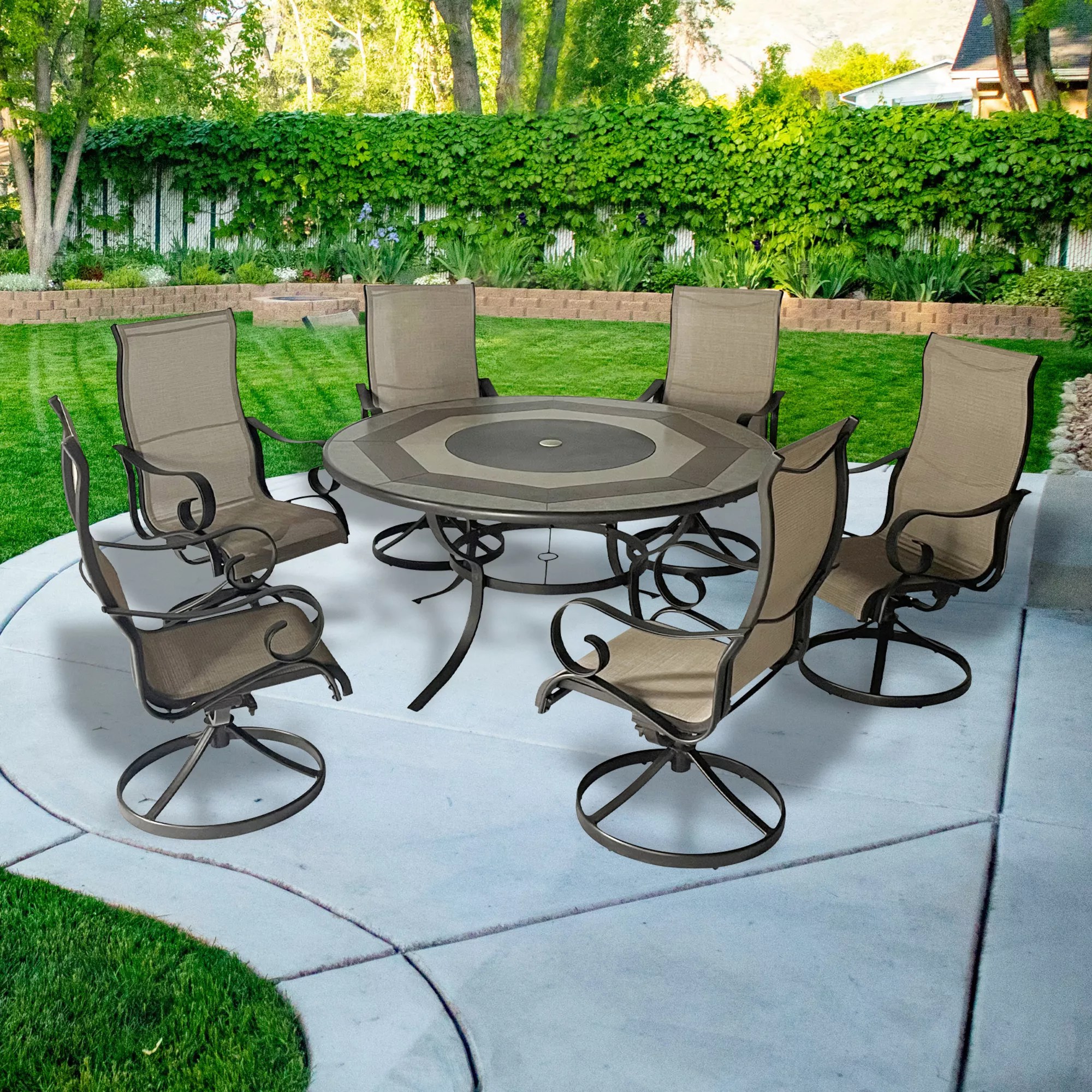 Berkley Jensen Sutton 7 Pc. Outdoor Patio Sling Dining Set BJ's