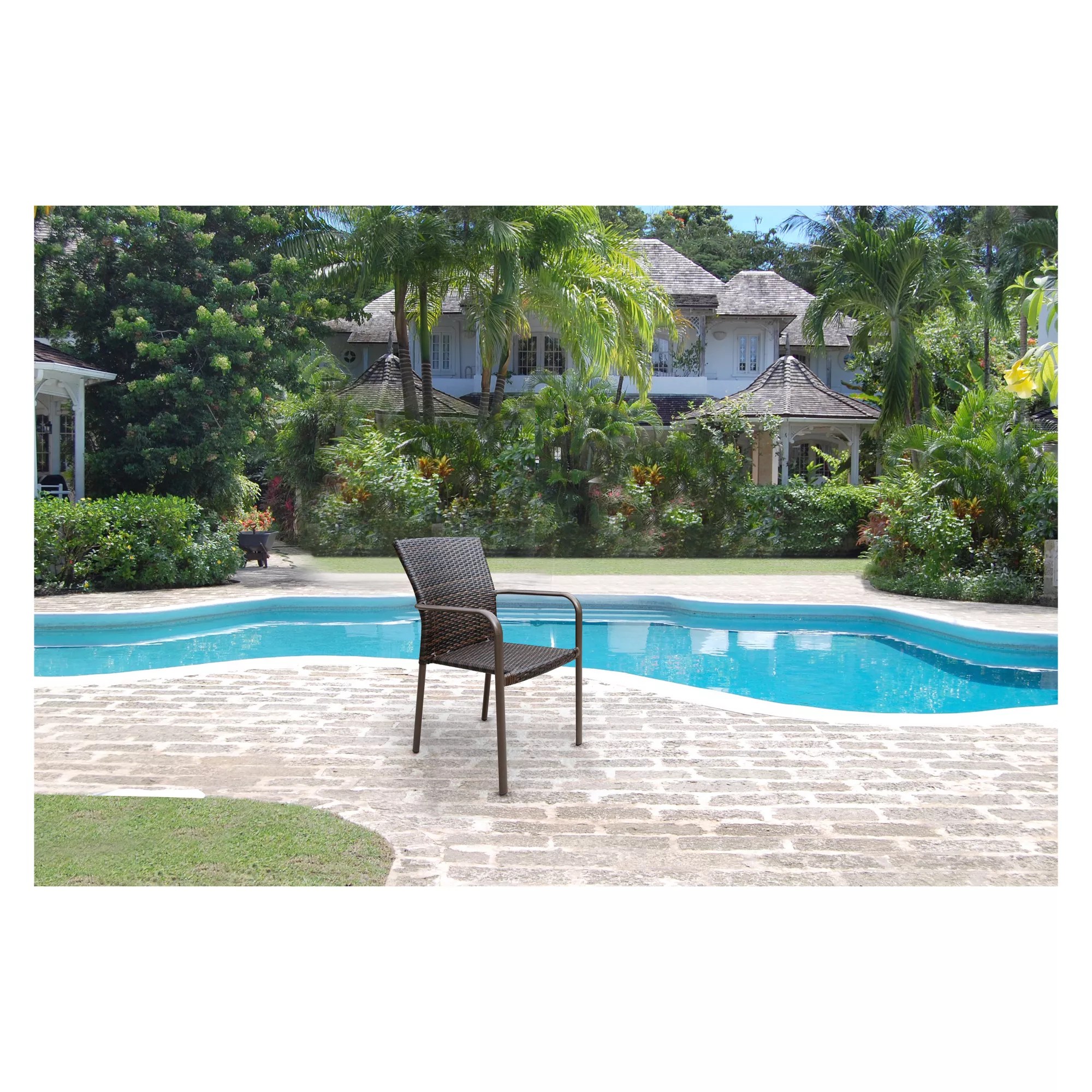 Berkley Jensen Wicker Outdoor Patio Stack Chair Brown BJ's