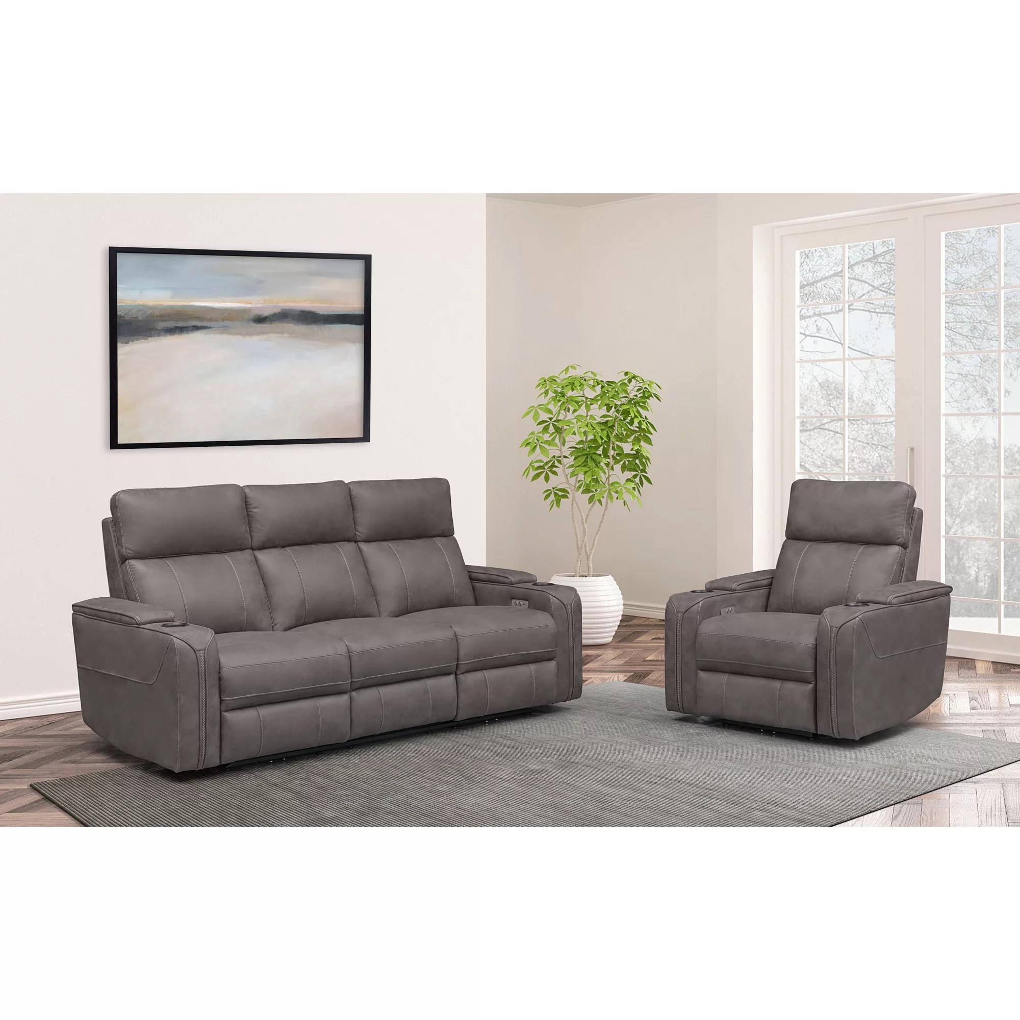 Gray Reclining Sofa Set Matttroy