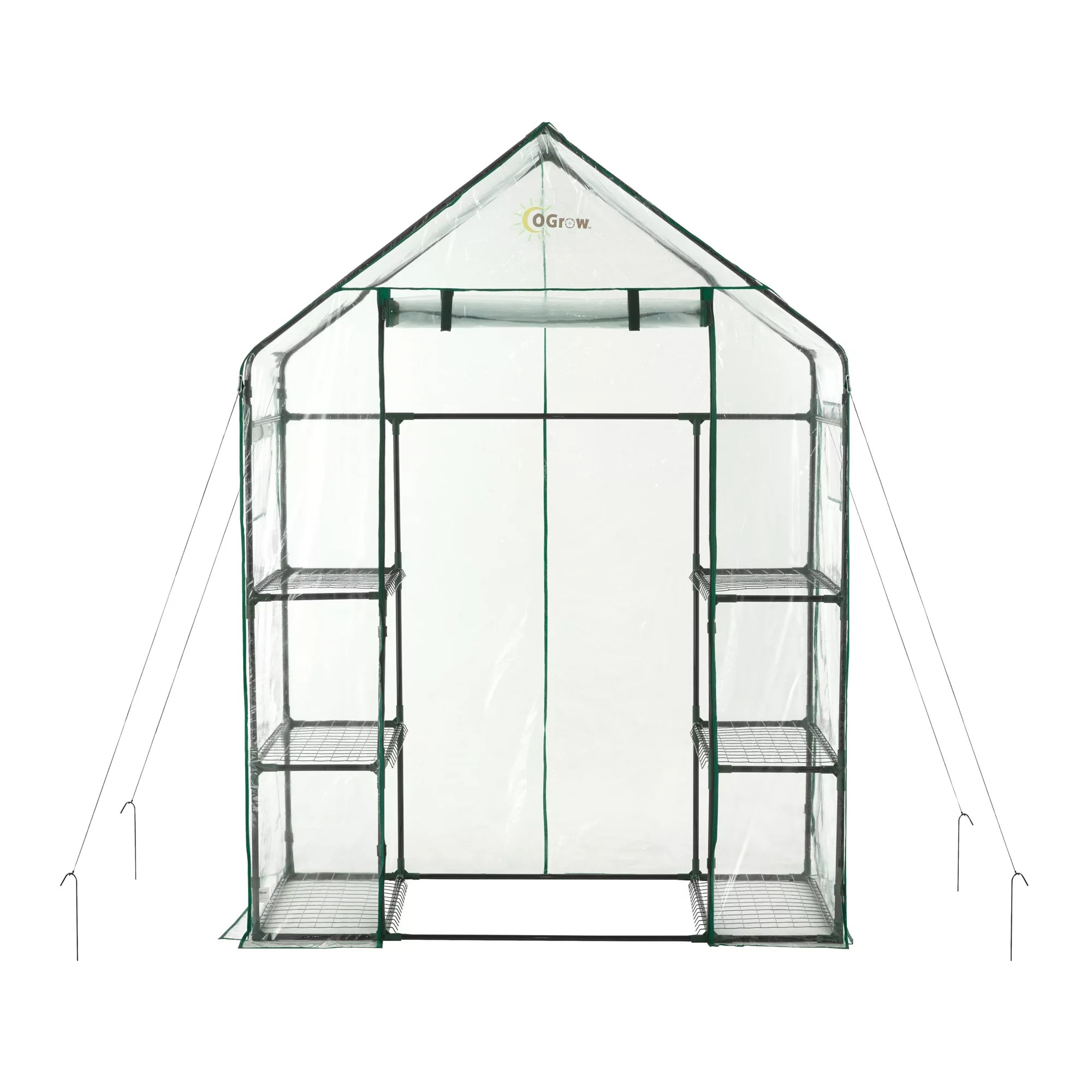 Machrus Ogrow Deluxe WalkIn Greenhouse with 3 Tiers & 6 Shelves, Clear