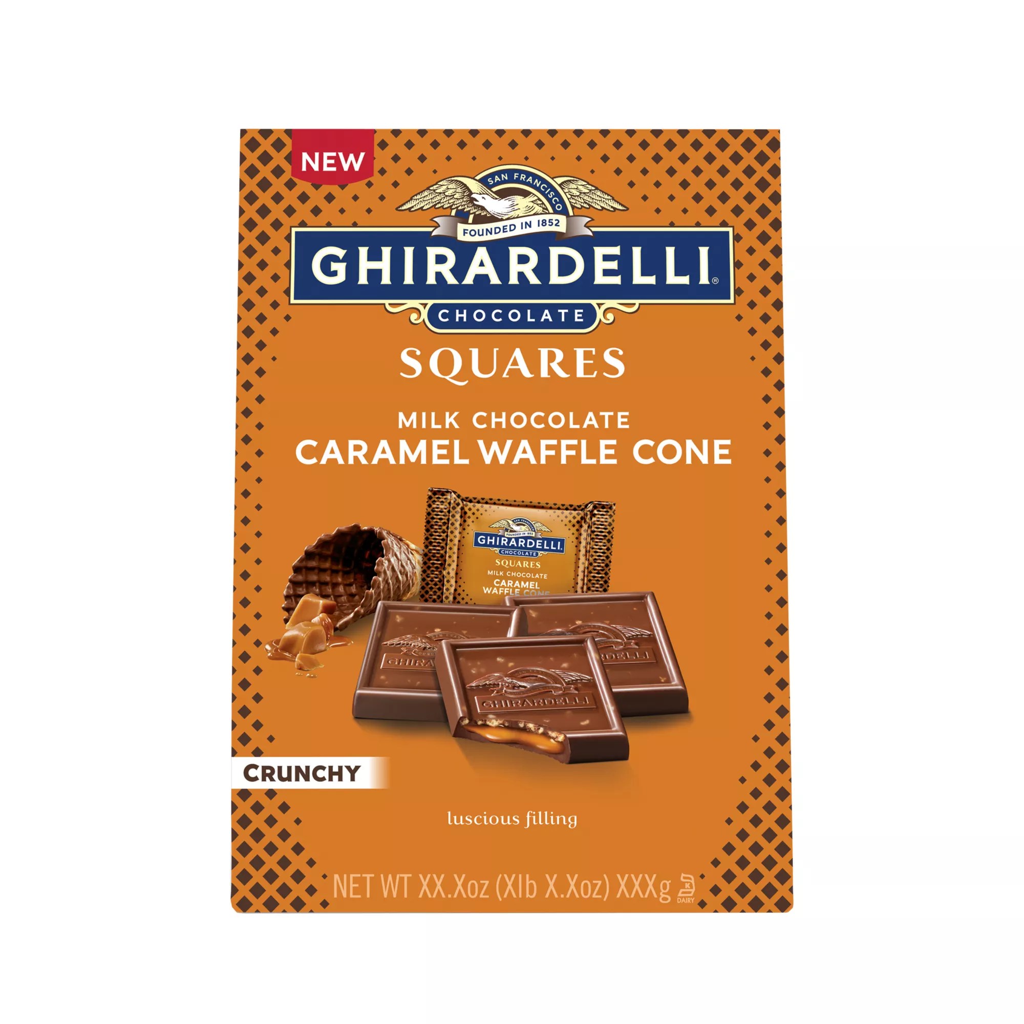 Ghirardelli Milk Chocolate Caramel Waffle Cone Squares Bag BJ's