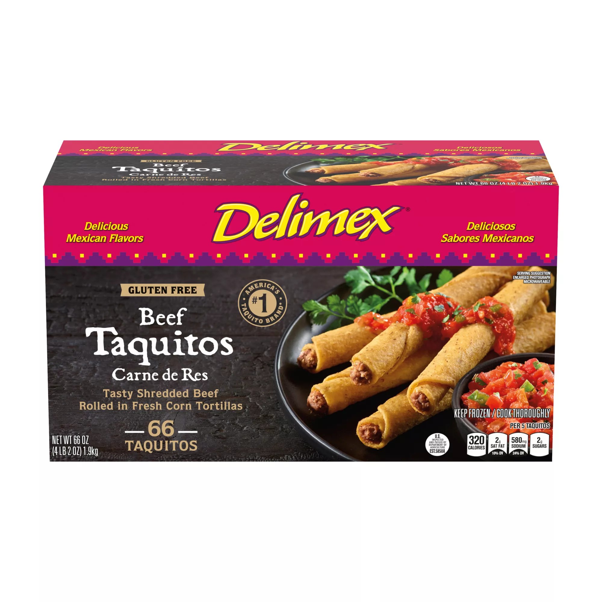 Delimex Beef Corn Taquitos Frozen Snacks, 66 ct. BJ's Wholesale Club