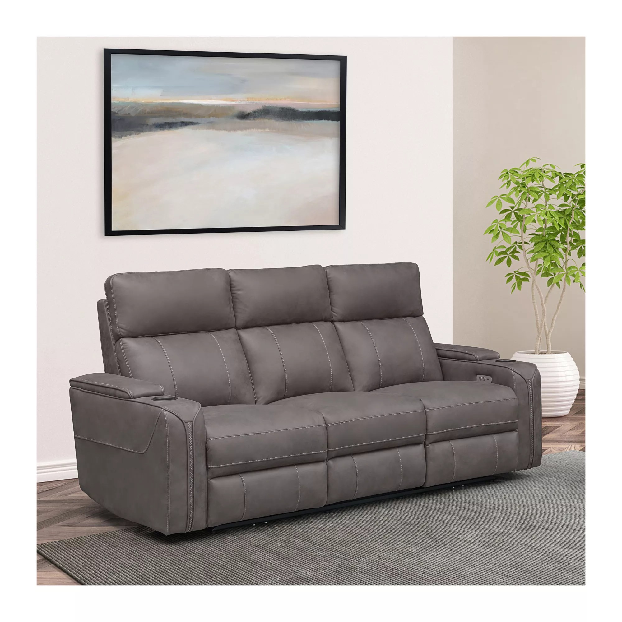 Abbyson Marvel Fabric Power Reclining Sofa, Gray BJ's Wholesale Club