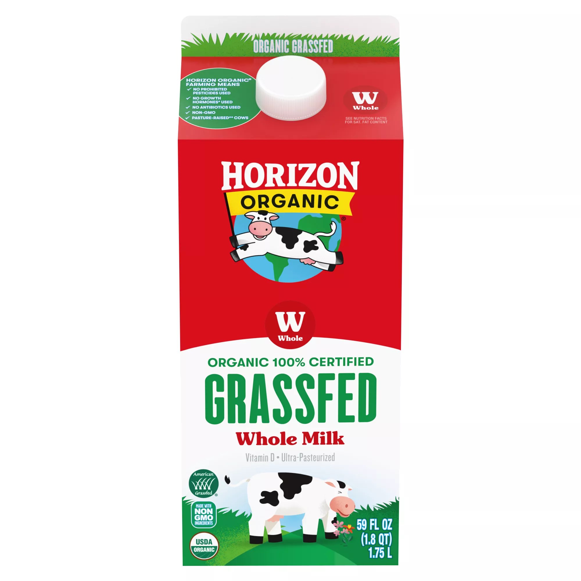 Horizon Organic Grassfed Vitamin D Milk, Half Gallon Carton, 64 fl. oz