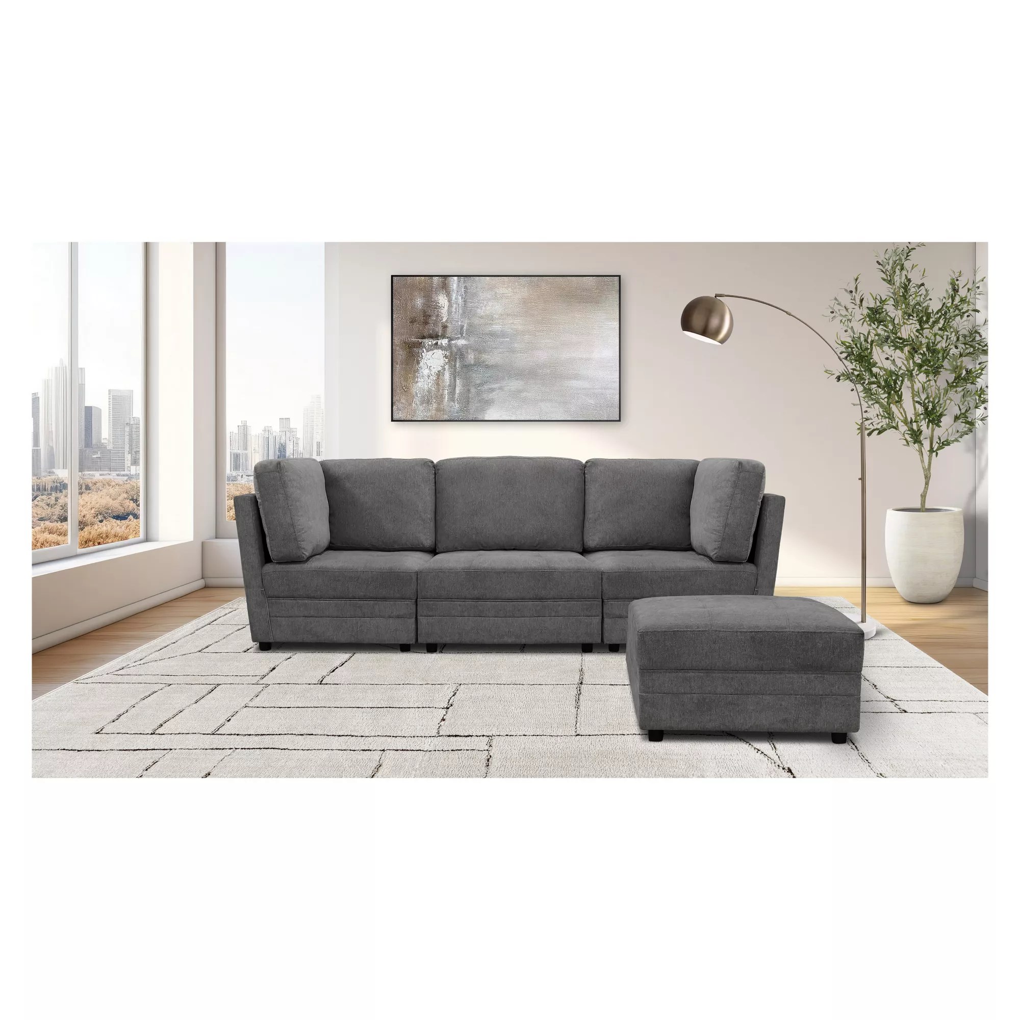 Abbyson Home Brentwood 4Pc. Sectional Set Dark Gray BJ's Wholesale Club