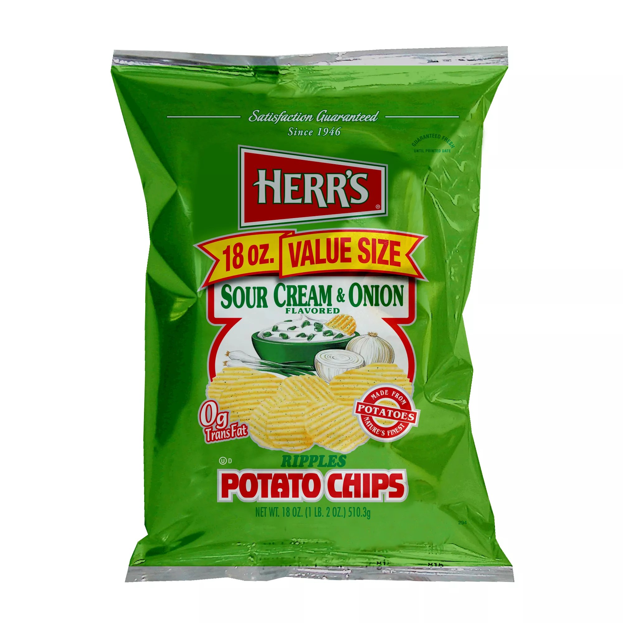 HERR'S Sour Cream & Onion Ripple Potato Chips BJs Wholesale Club
