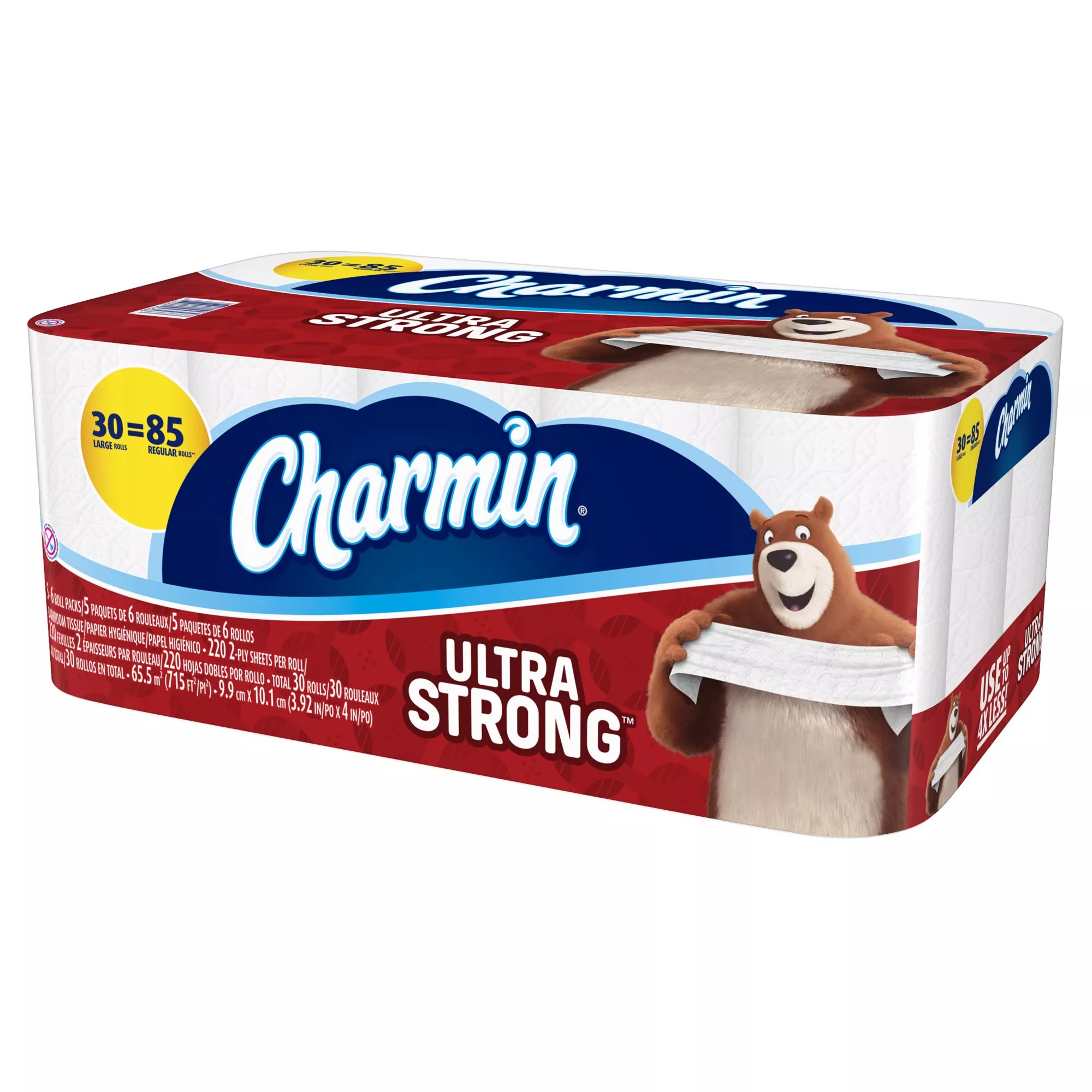 Charmin Ultra Strong Large Roll 220Sheet 2Ply Toilet Paper, 30 pk