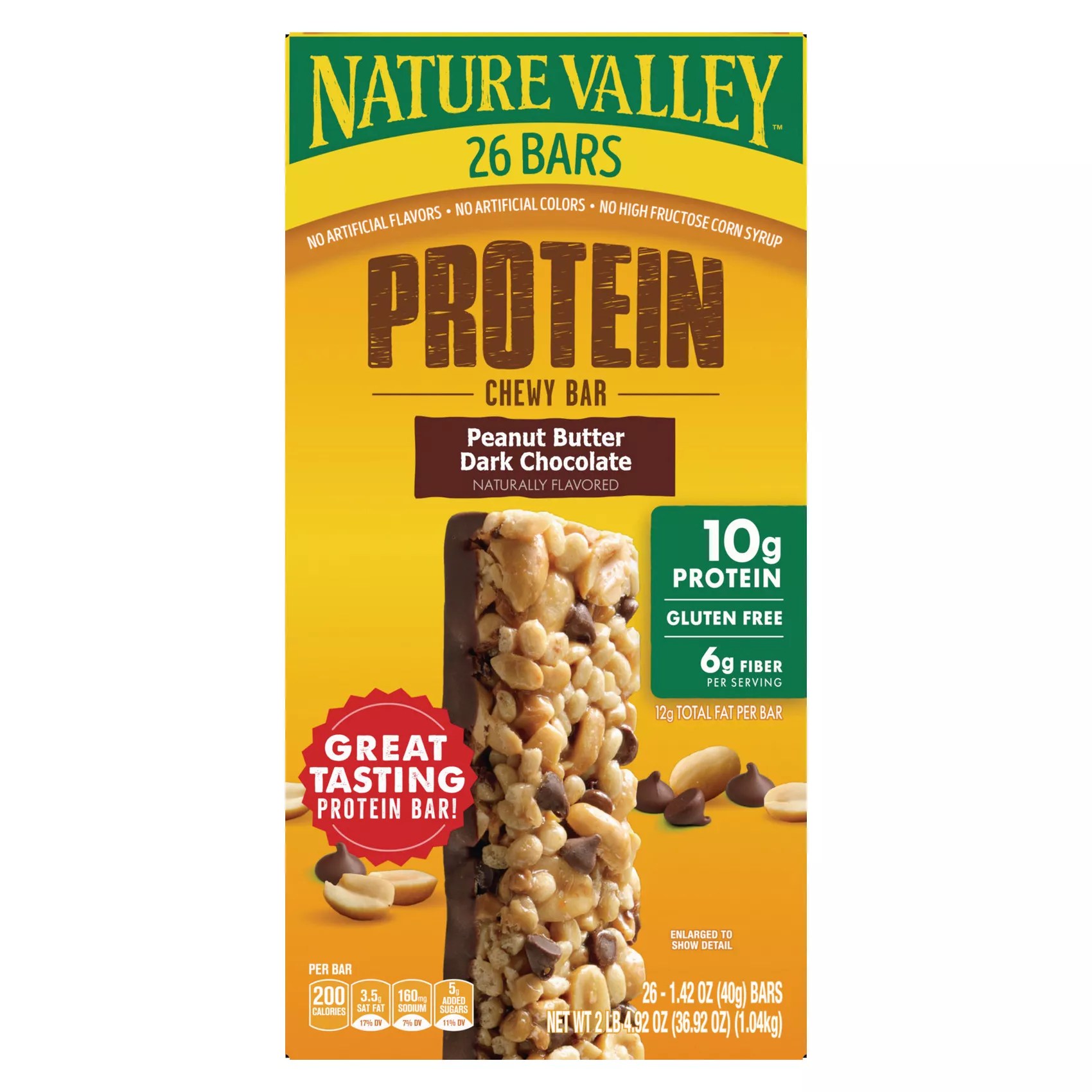 Nature Valley Peanut Butter Chocolate Protein Chewy Bars, nature valley protein