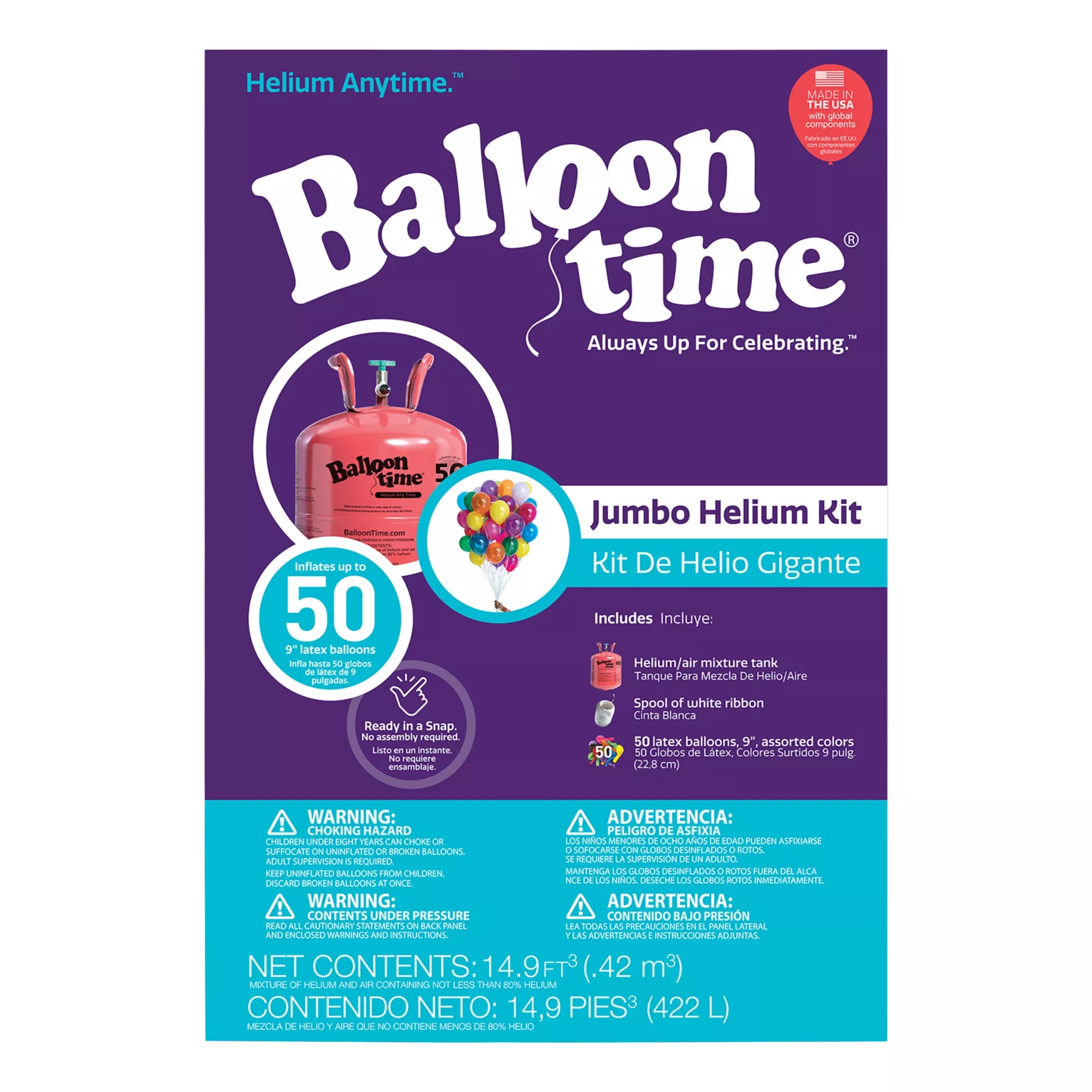 Balloon Time Jumbo Helium Kit Festive Rouge BJ's Wholesale Club