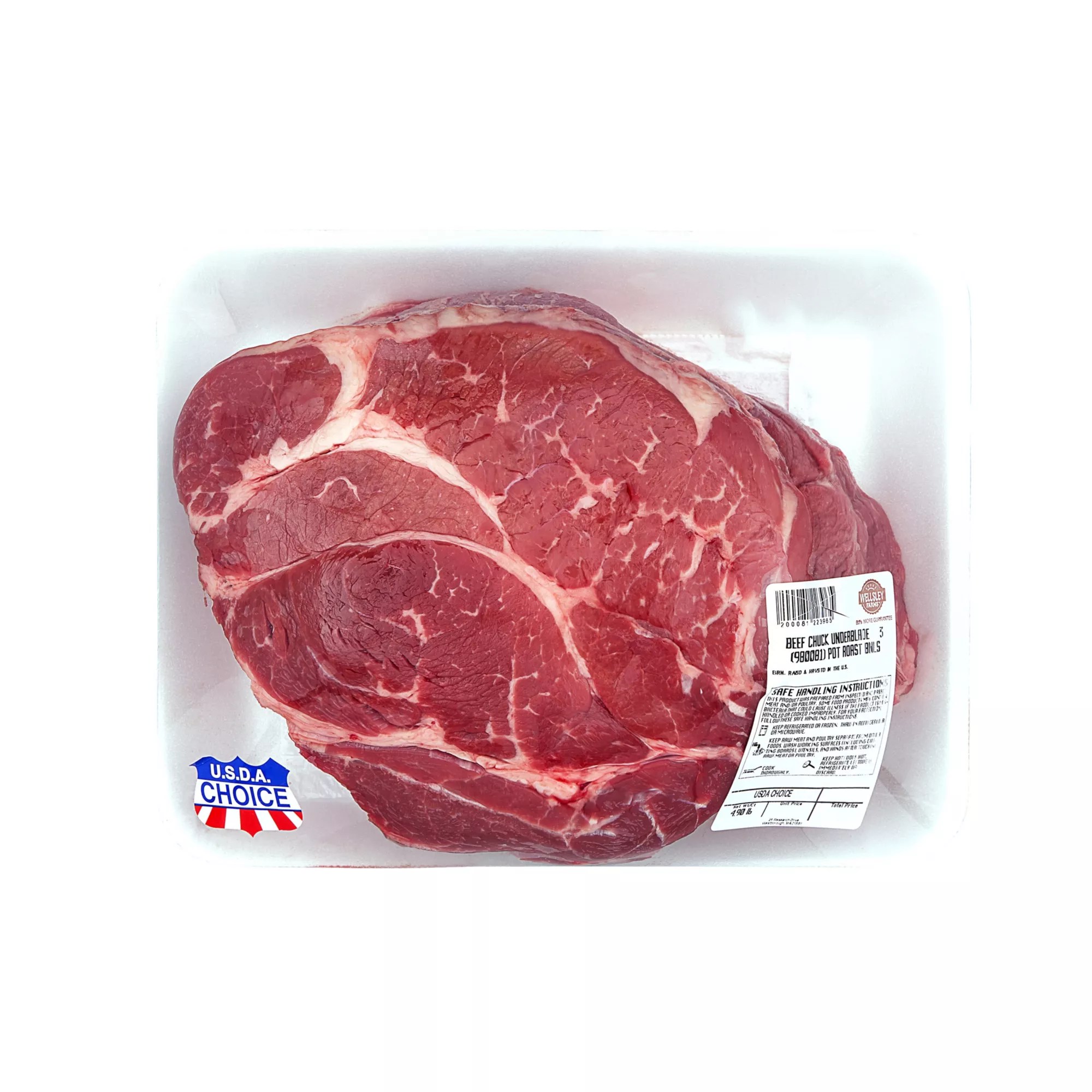 Wellsley Farms USDA Choice Beef Boneless Chuck Under Blade Roast, BJs