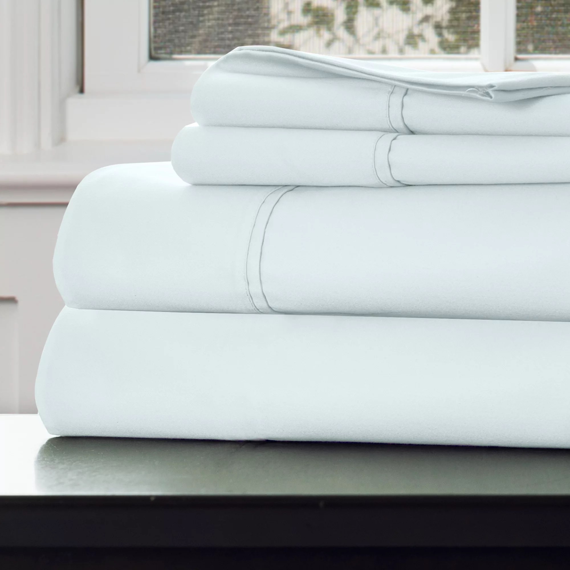 Lavish Home 1,000ThreadCount Cotton Sateen Sheet Set Sage Green