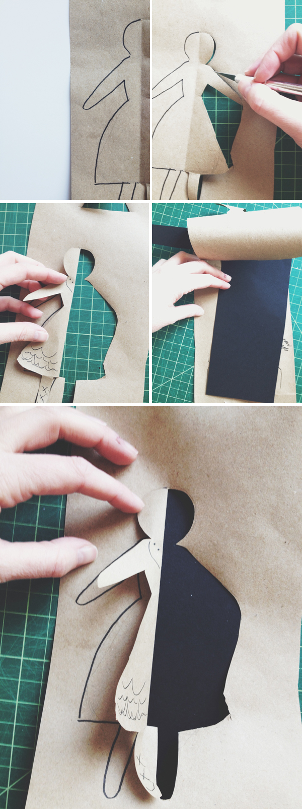 DIY paper doll bridal gift wrap Brooklyn Bride Modern Wedding Blog