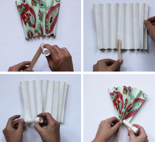 DIY Paper Fan Brooklyn Bride Modern Wedding Blog