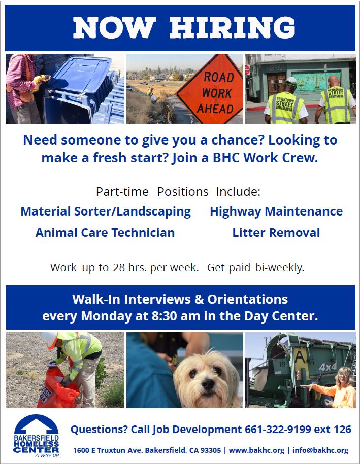 Bakersfield Homeless Center Job Development Program BakersfieldKern Regional Homeless