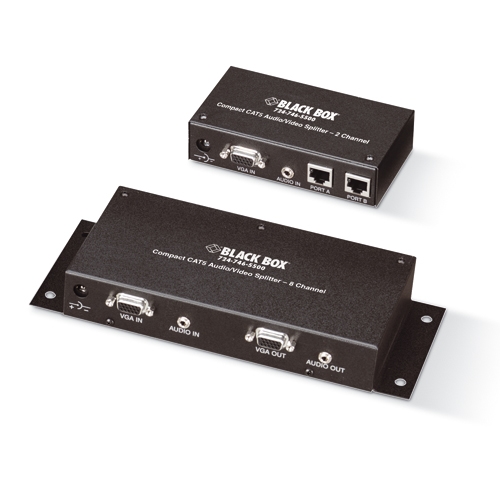 AC155AER3, CAT5 VGAAV Splitter Compact Black Box