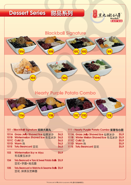 Blackball Express Menu Blackball Singapore Taiwanese Dessert Secrets