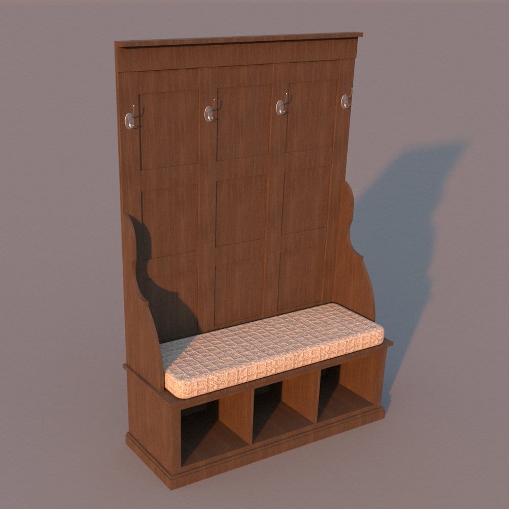 Bench With Back Coat Rack Revit Family BlackBee3D