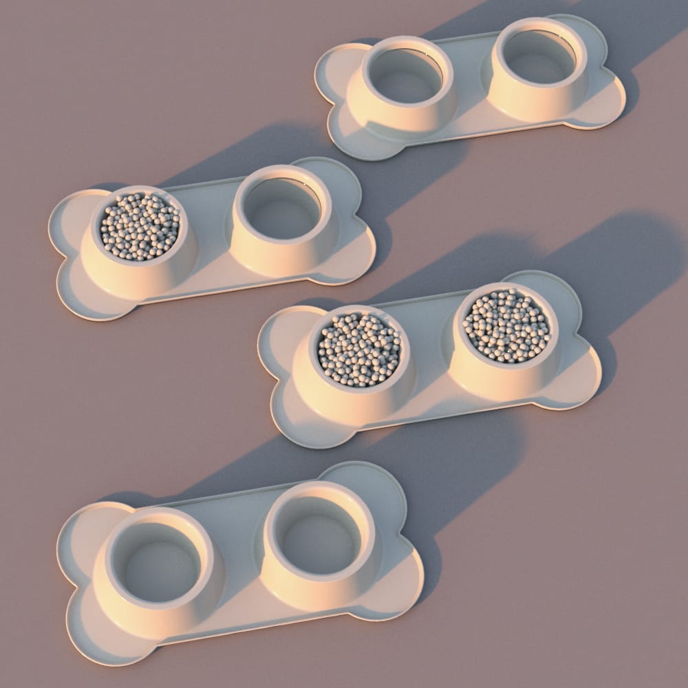 Bone Shaped Dog Bowls BlackBee3D