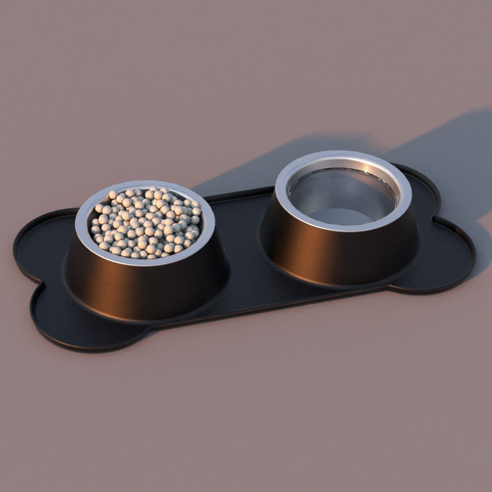 Bone Shaped Dog Bowls BlackBee3D