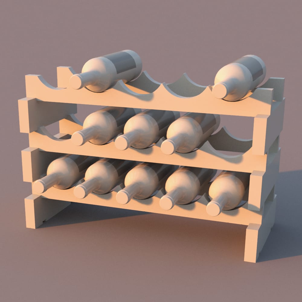 Horizontal Stackable Wine Rack Revit Family BlackBee3D