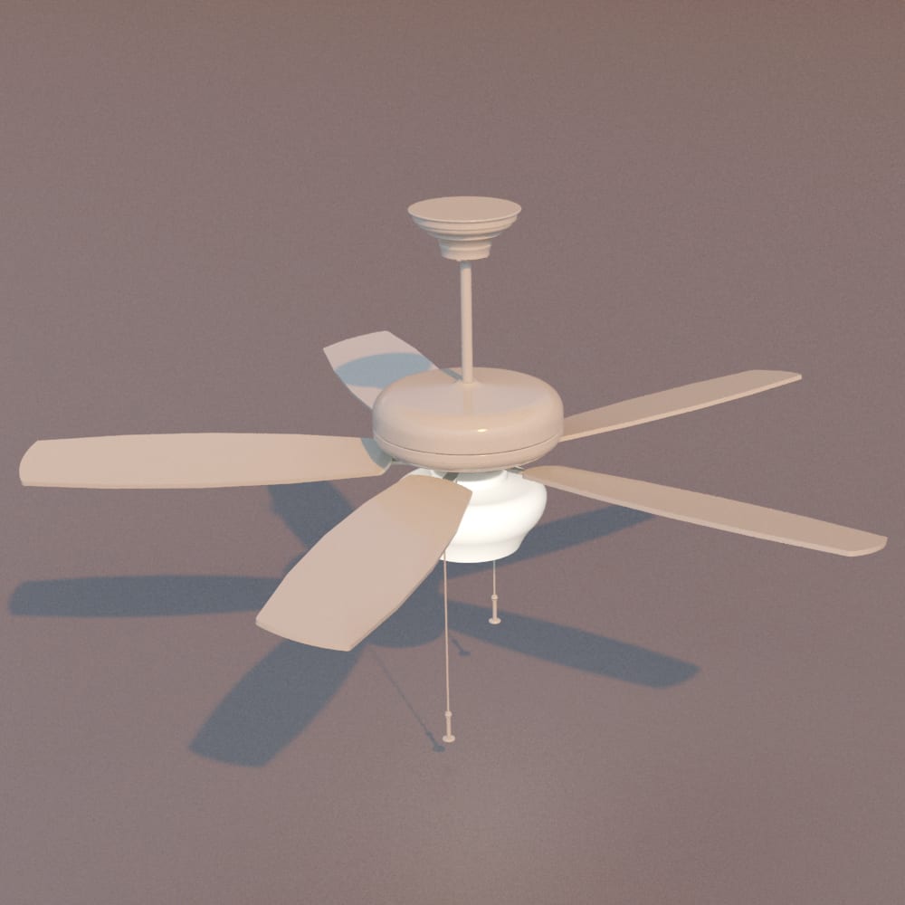Ceiling Fan Curved Blades BlackBee3D